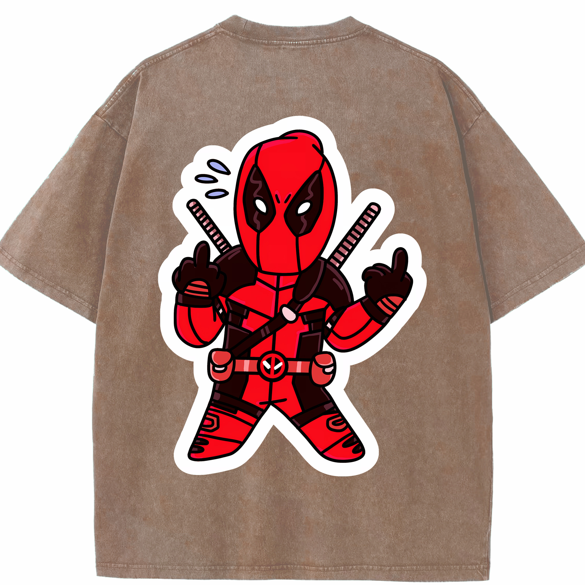 （画像用） Deadpool デッドプール 綿100% ヴィンテージ風 半袖Tシャツ（背面プリント）
