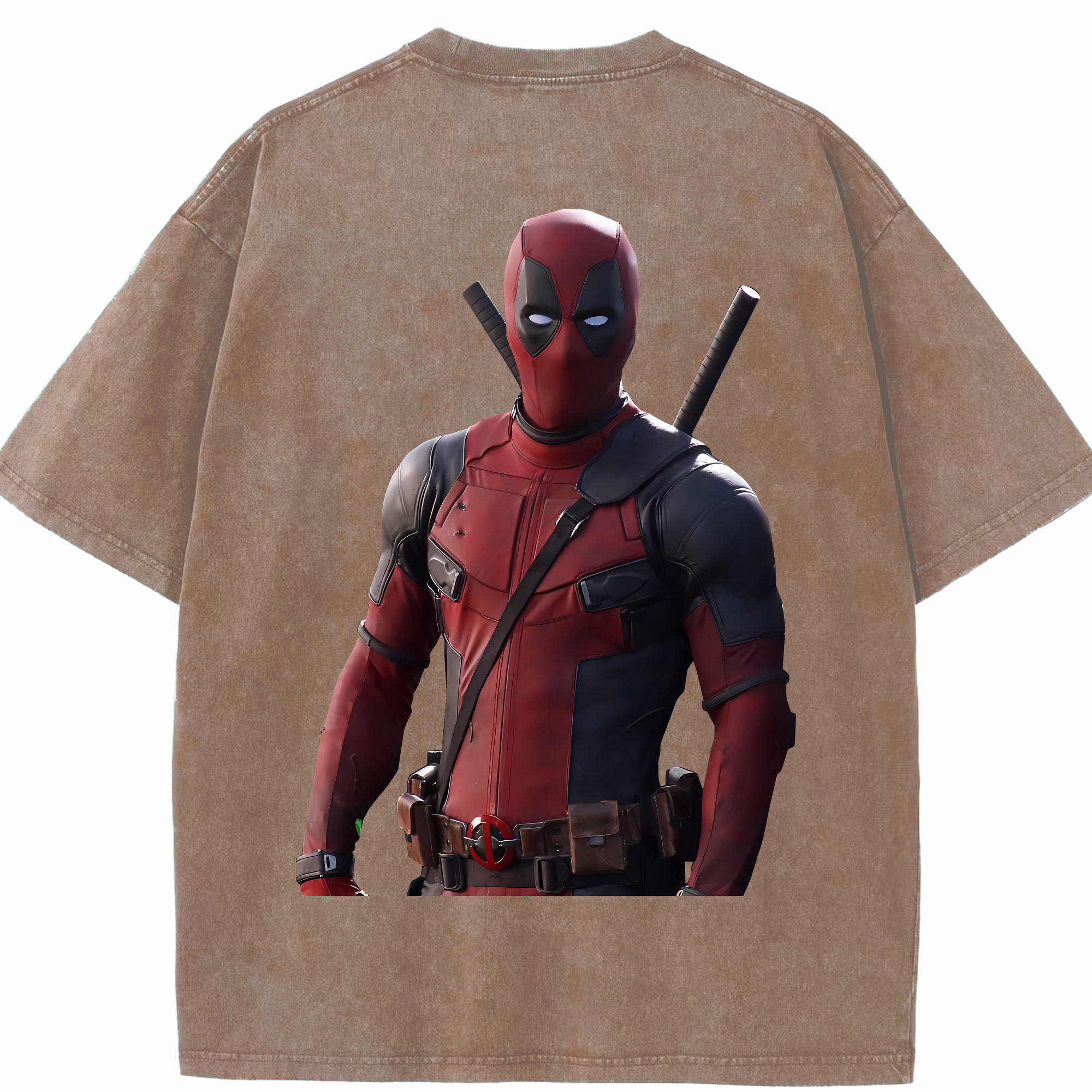 （画像用） Deadpool デッドプール 綿100% ヴィンテージ風 半袖Tシャツ（背面プリント）