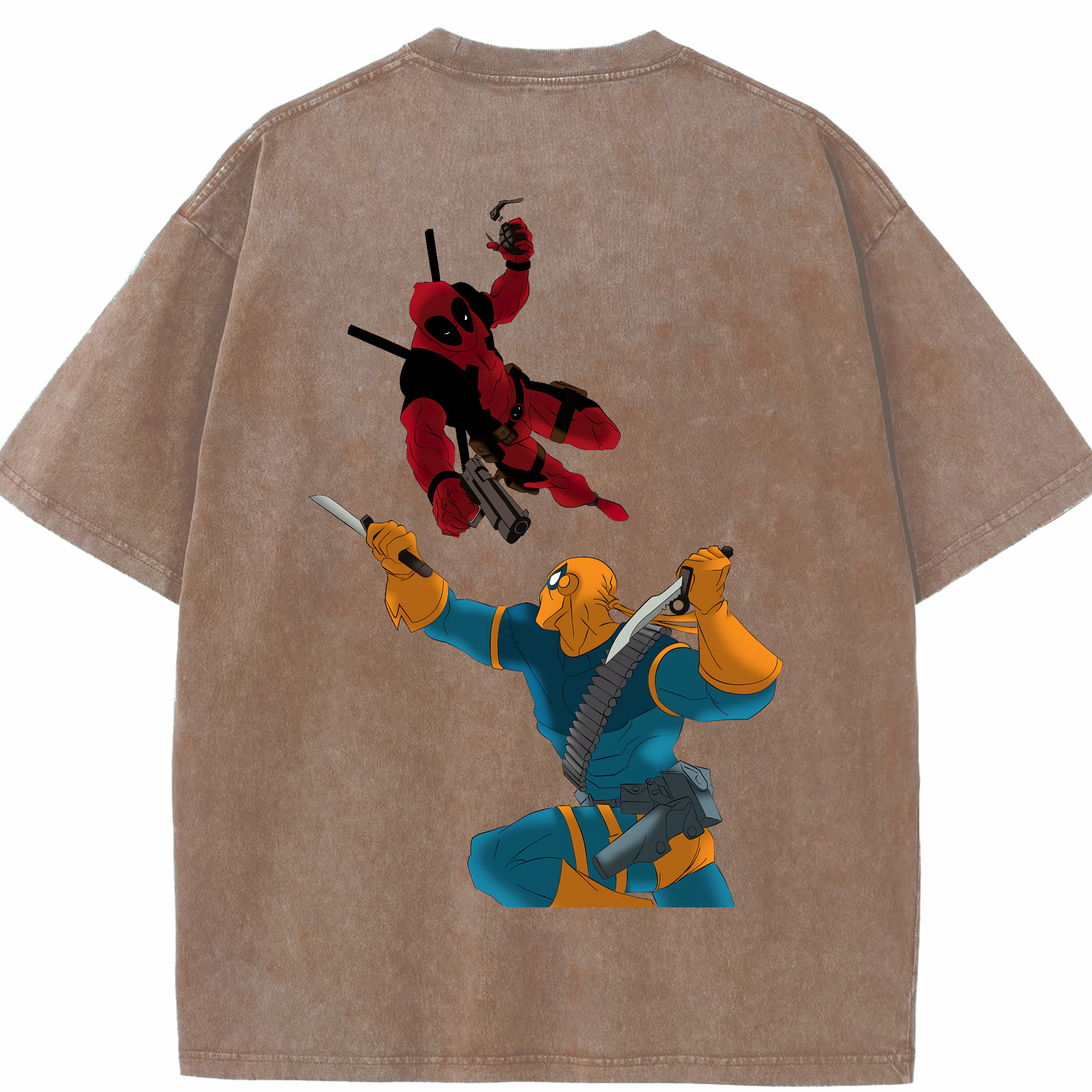 （画像用） Deadpool デッドプール 綿100% ヴィンテージ風 半袖Tシャツ（背面プリント）
