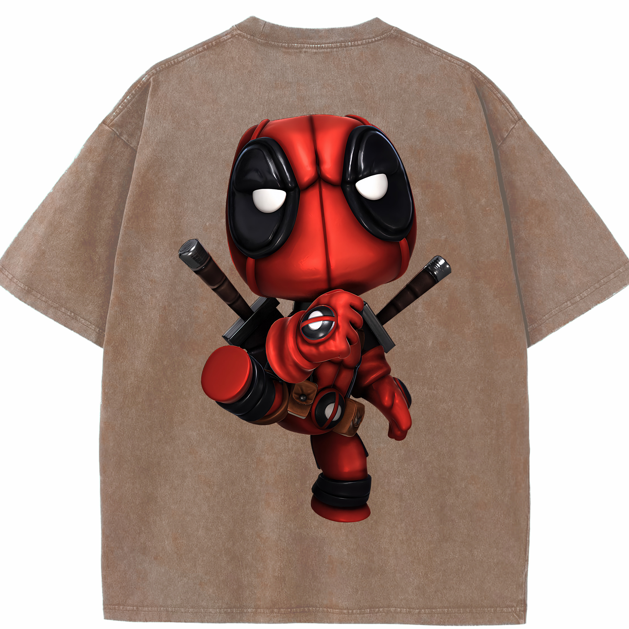 （画像用） Deadpool デッドプール 綿100% ヴィンテージ風 半袖Tシャツ（背面プリント）