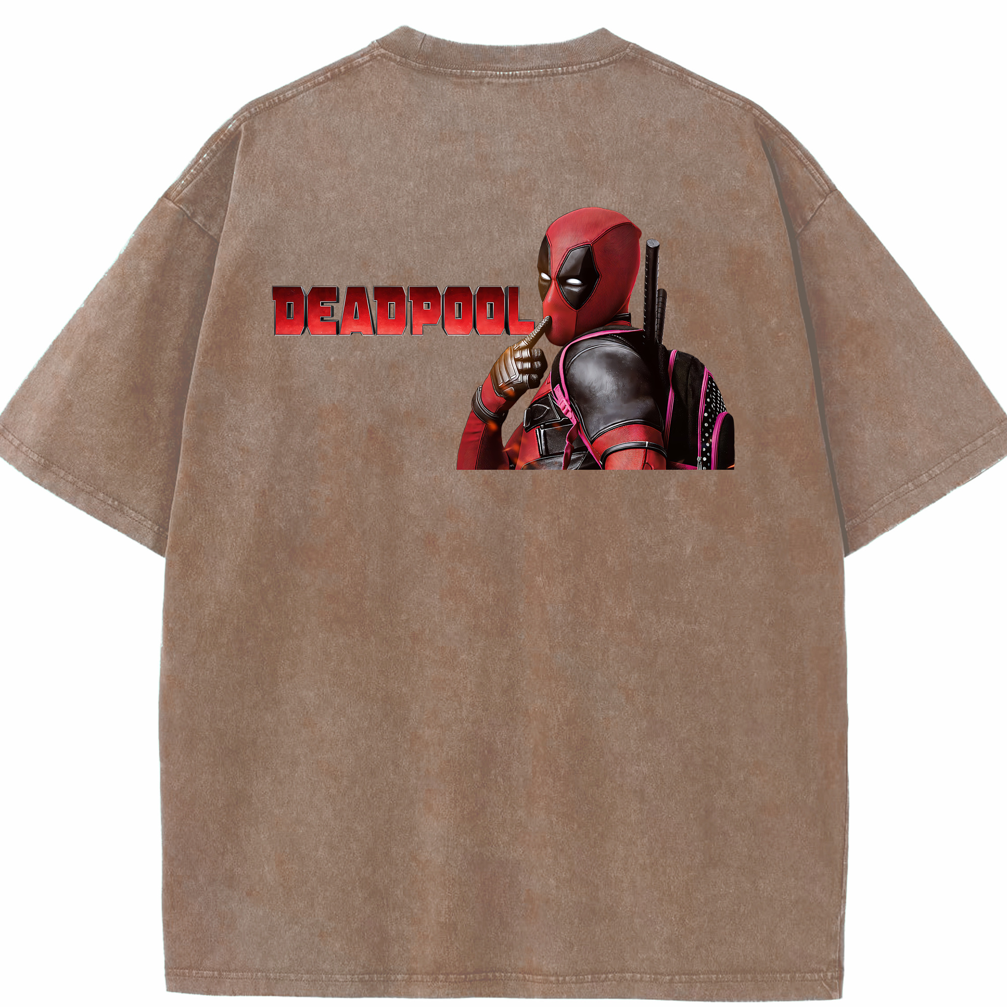 （画像用） Deadpool デッドプール 綿100% ヴィンテージ風 半袖Tシャツ（背面プリント）