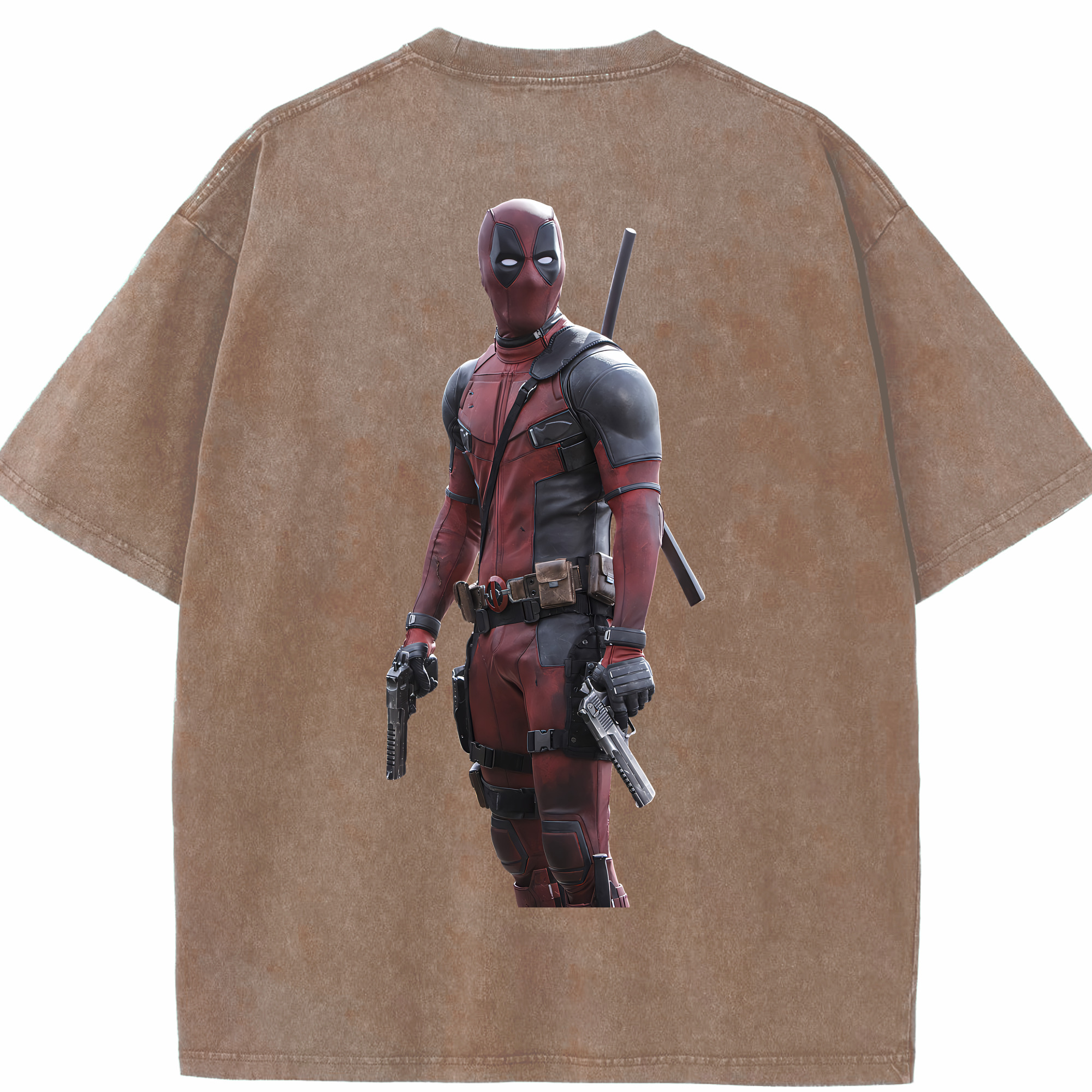 （画像用） Deadpool デッドプール 綿100% ヴィンテージ風 半袖Tシャツ（背面プリント）