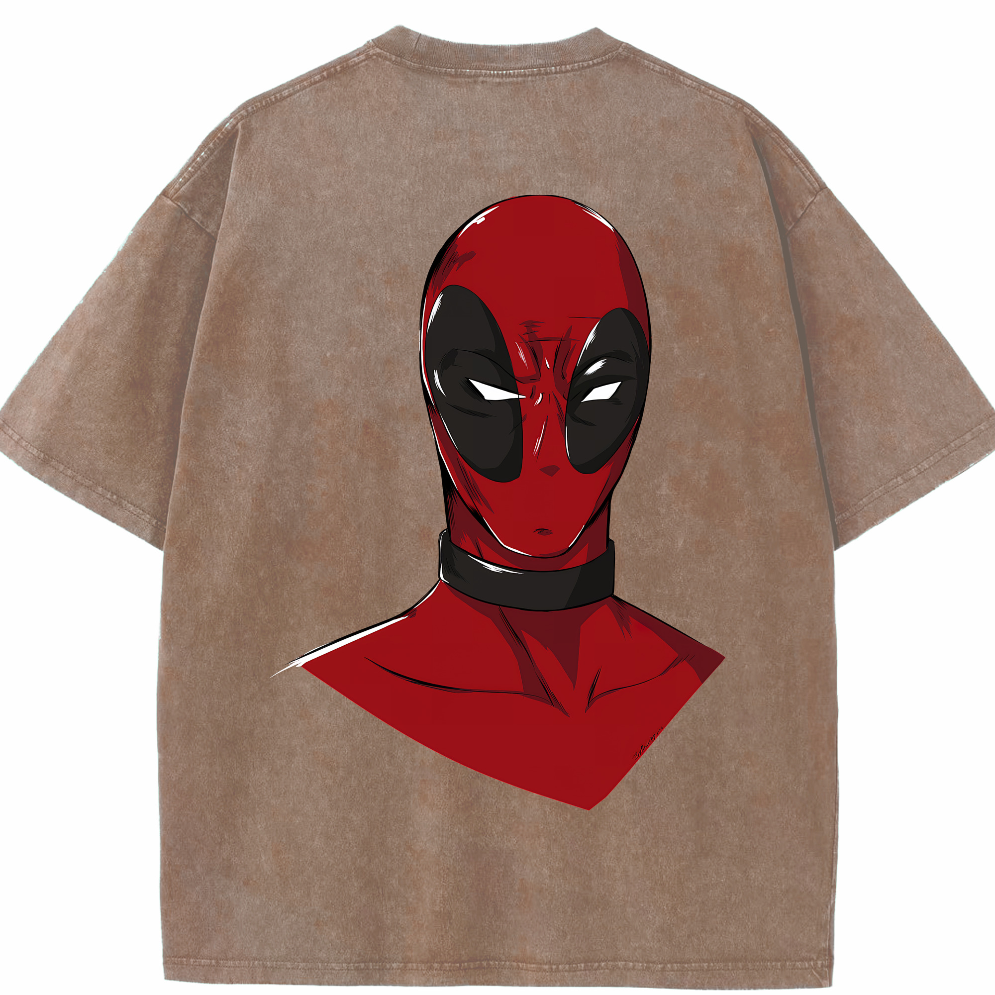 （画像用） Deadpool デッドプール 綿100% ヴィンテージ風 半袖Tシャツ（背面プリント）