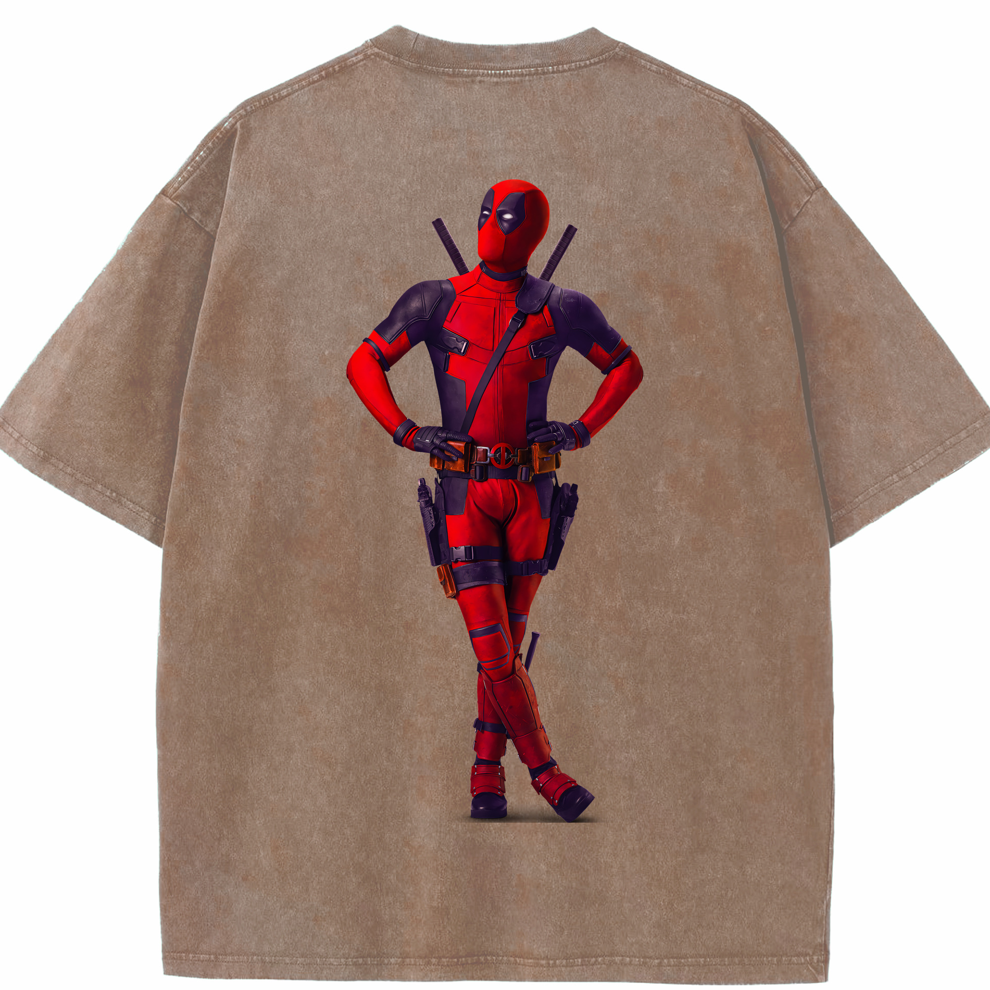 （画像用） Deadpool デッドプール 綿100% ヴィンテージ風 半袖Tシャツ（背面プリント）