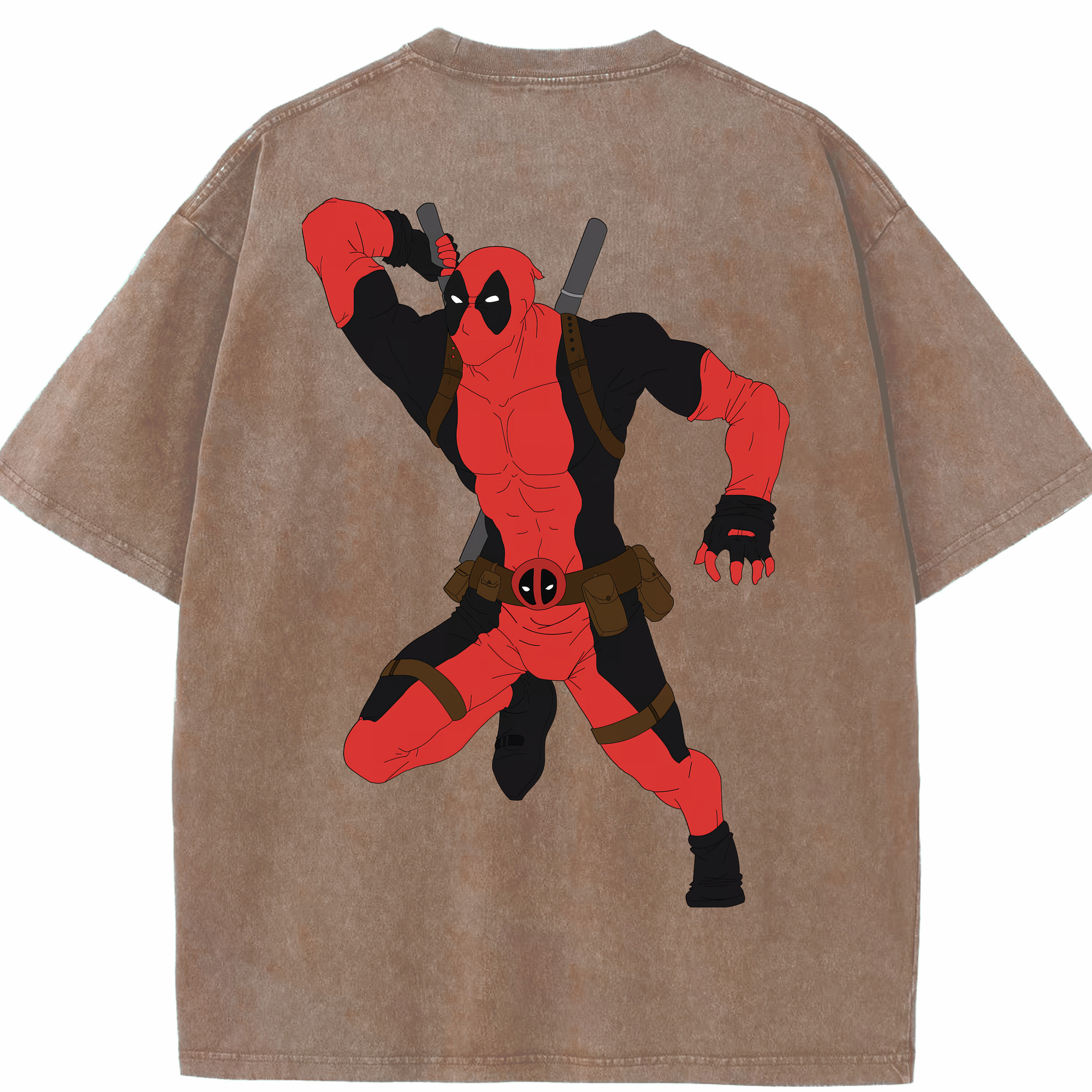 （画像用） Deadpool デッドプール 綿100% ヴィンテージ風 半袖Tシャツ（背面プリント）