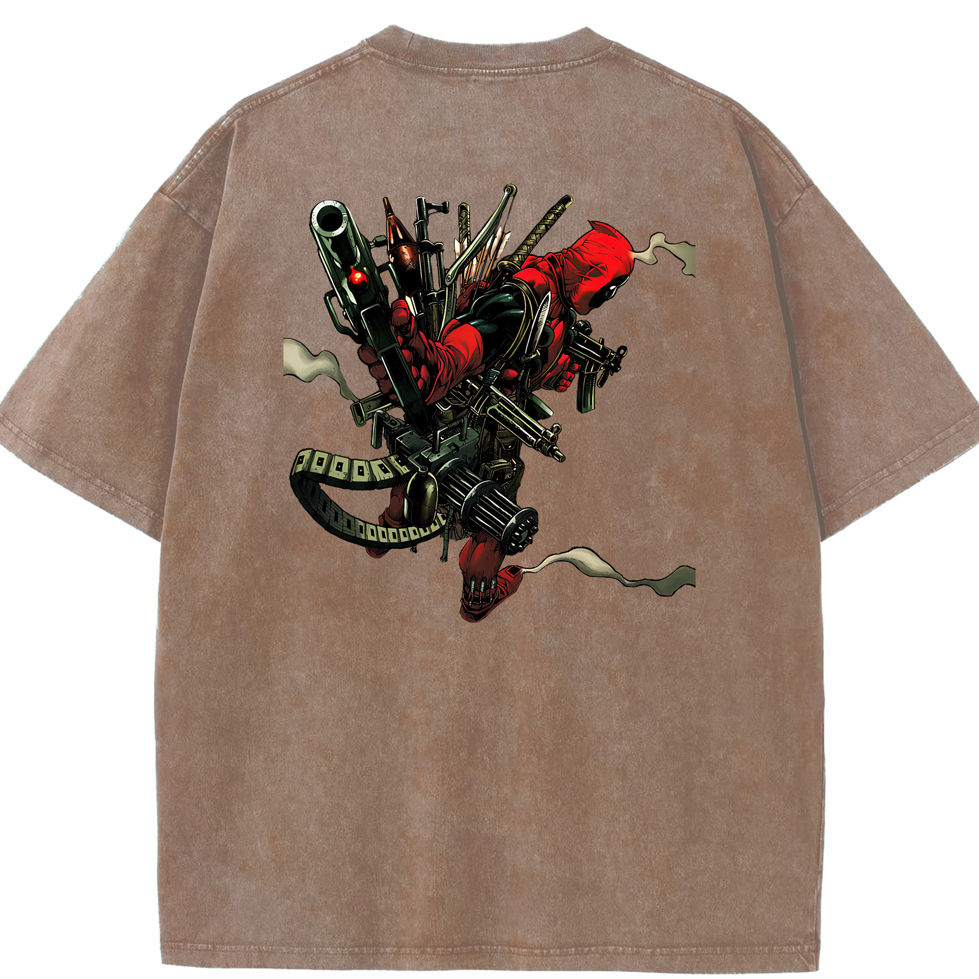 （画像用） Deadpool デッドプール 綿100% ヴィンテージ風 半袖Tシャツ（背面プリント）