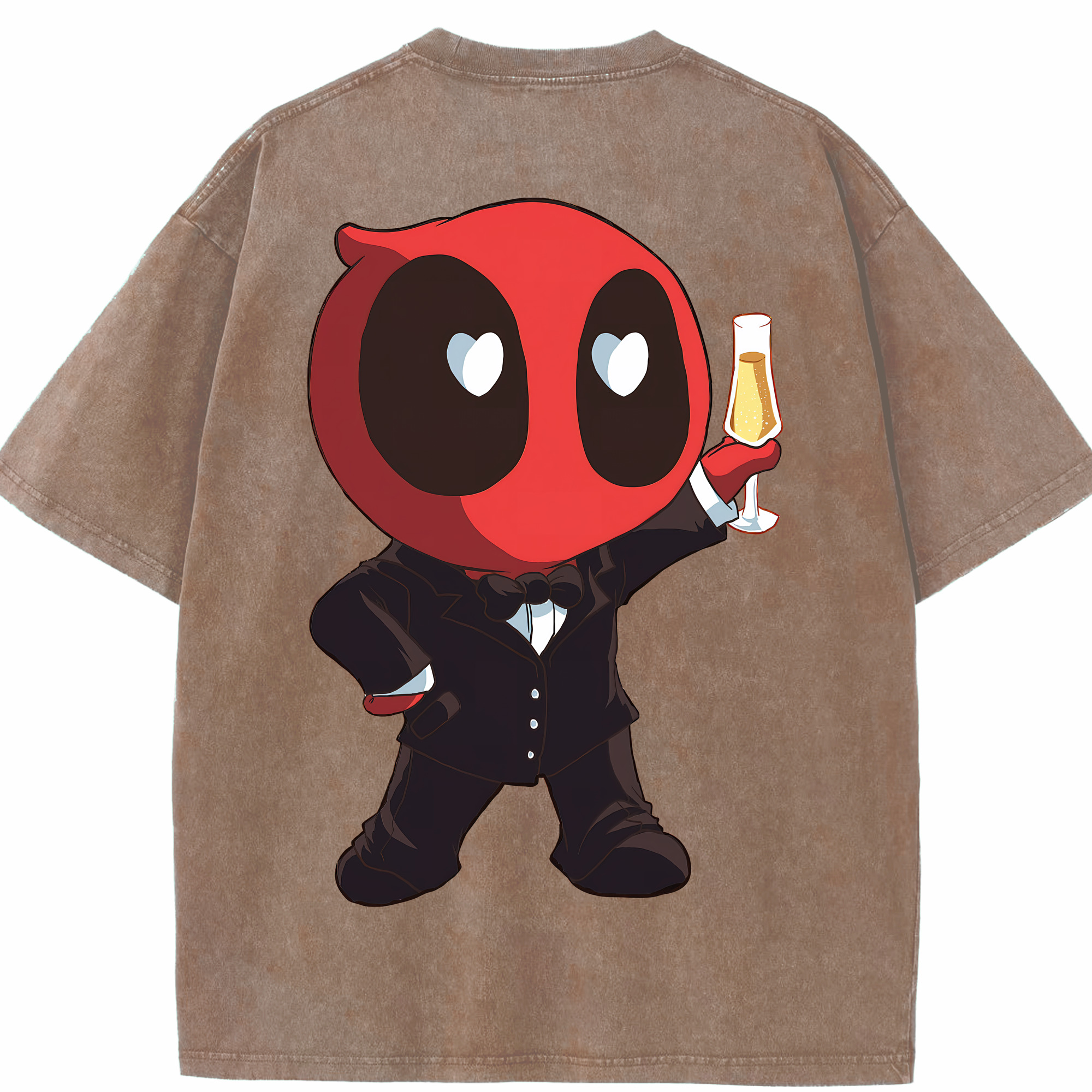 （画像用） Deadpool デッドプール 綿100% ヴィンテージ風 半袖Tシャツ（背面プリント）