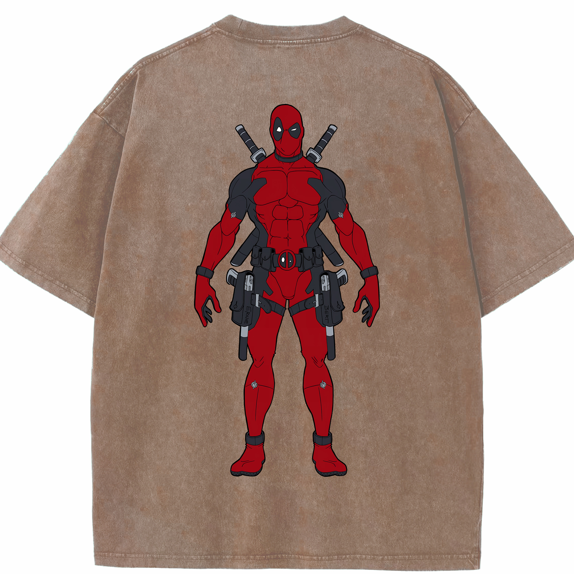 （画像用） Deadpool デッドプール 綿100% ヴィンテージ風 半袖Tシャツ（背面プリント）