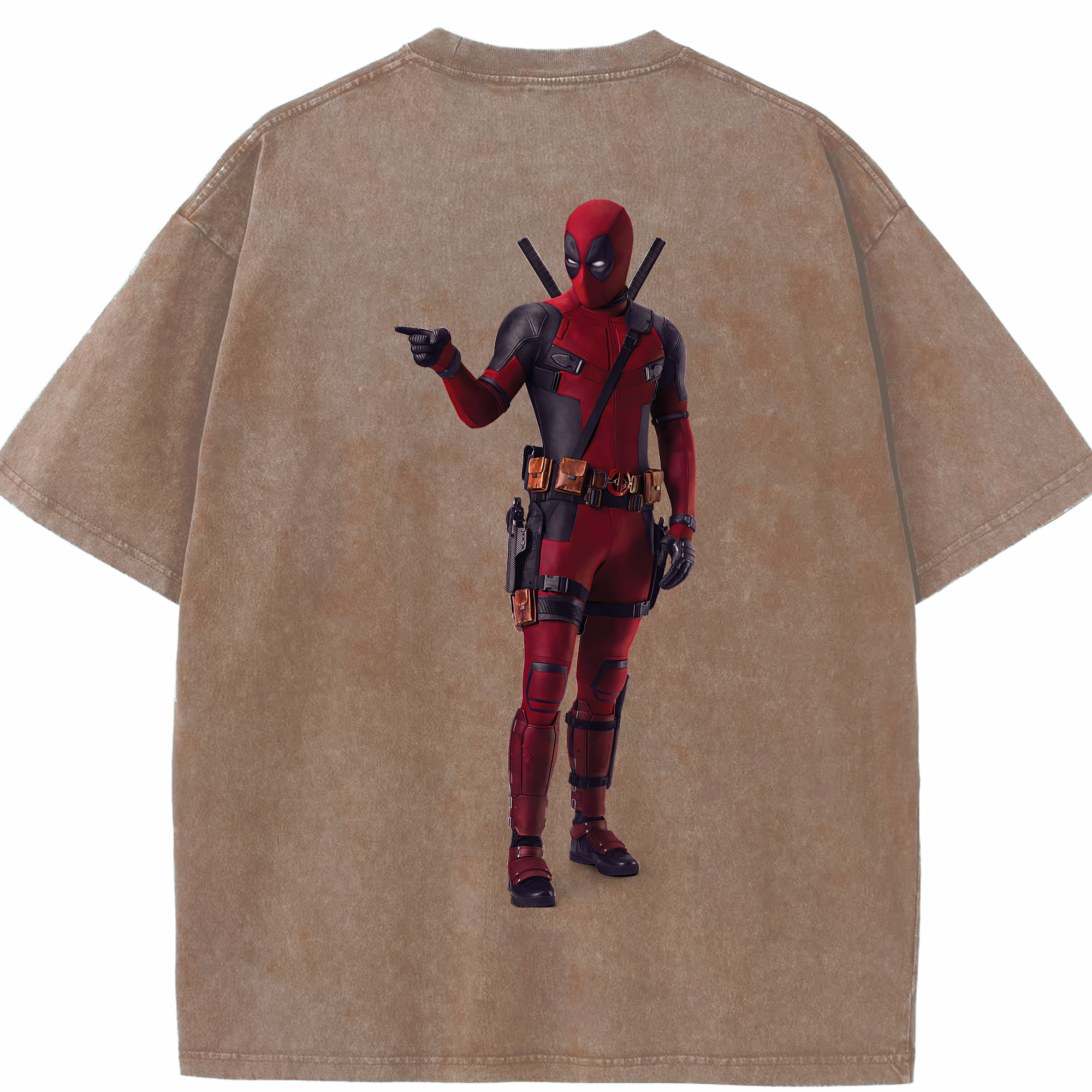 （画像用） Deadpool デッドプール 綿100% ヴィンテージ風 半袖Tシャツ（背面プリント）