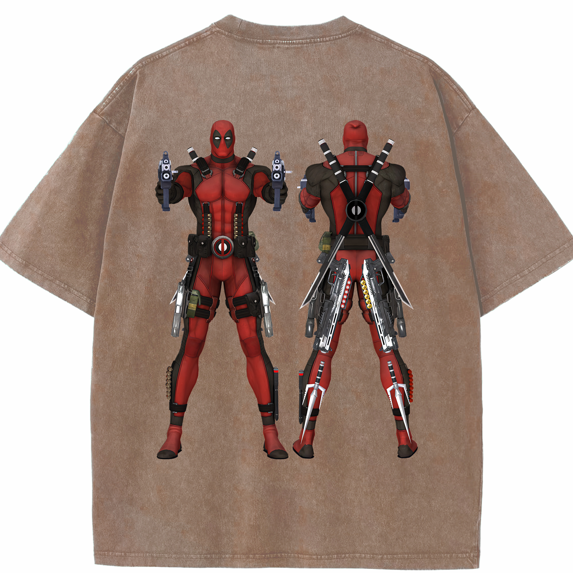 （画像用） Deadpool デッドプール 綿100% ヴィンテージ風 半袖Tシャツ（背面プリント）