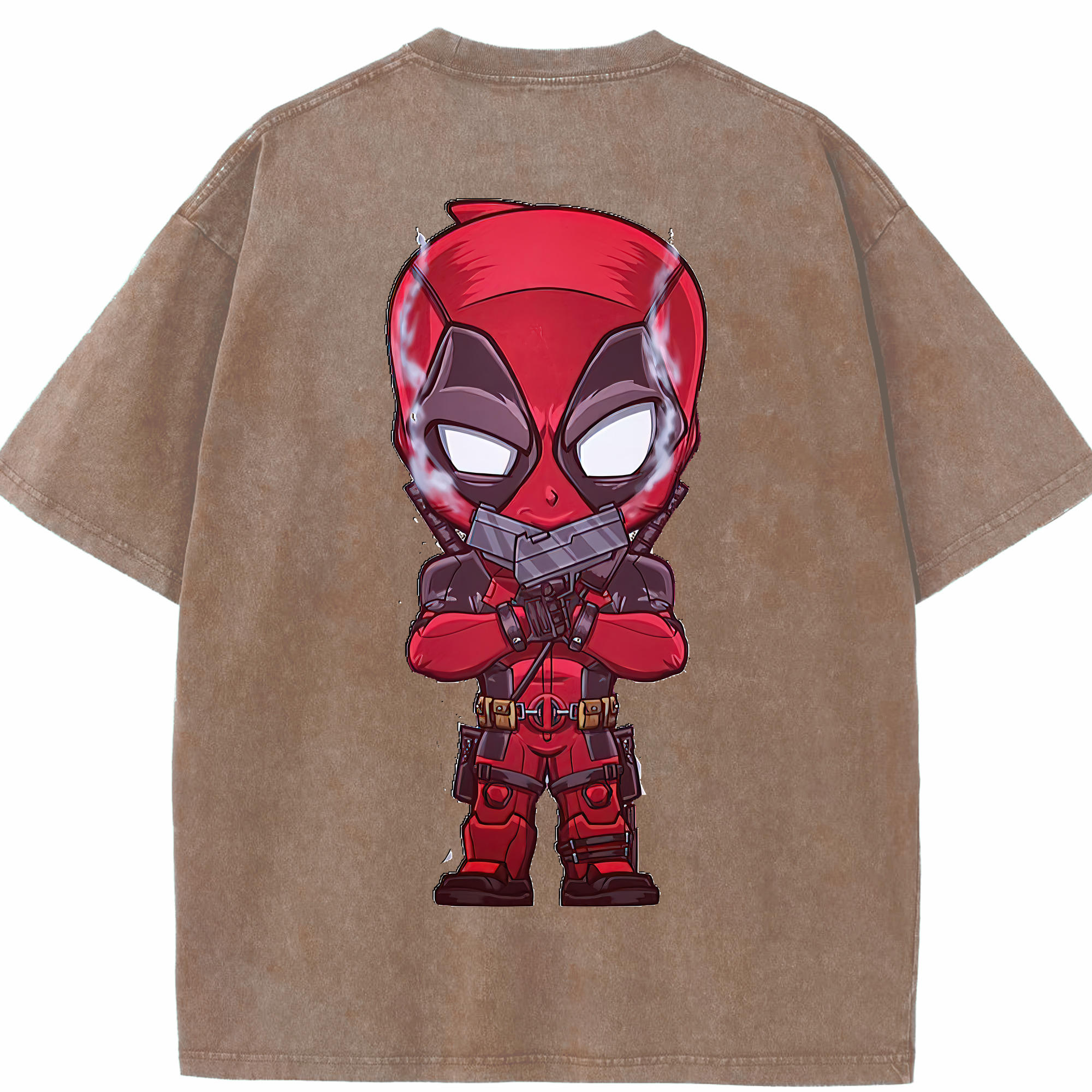 （画像用） Deadpool デッドプール 綿100% ヴィンテージ風 半袖Tシャツ（背面プリント）