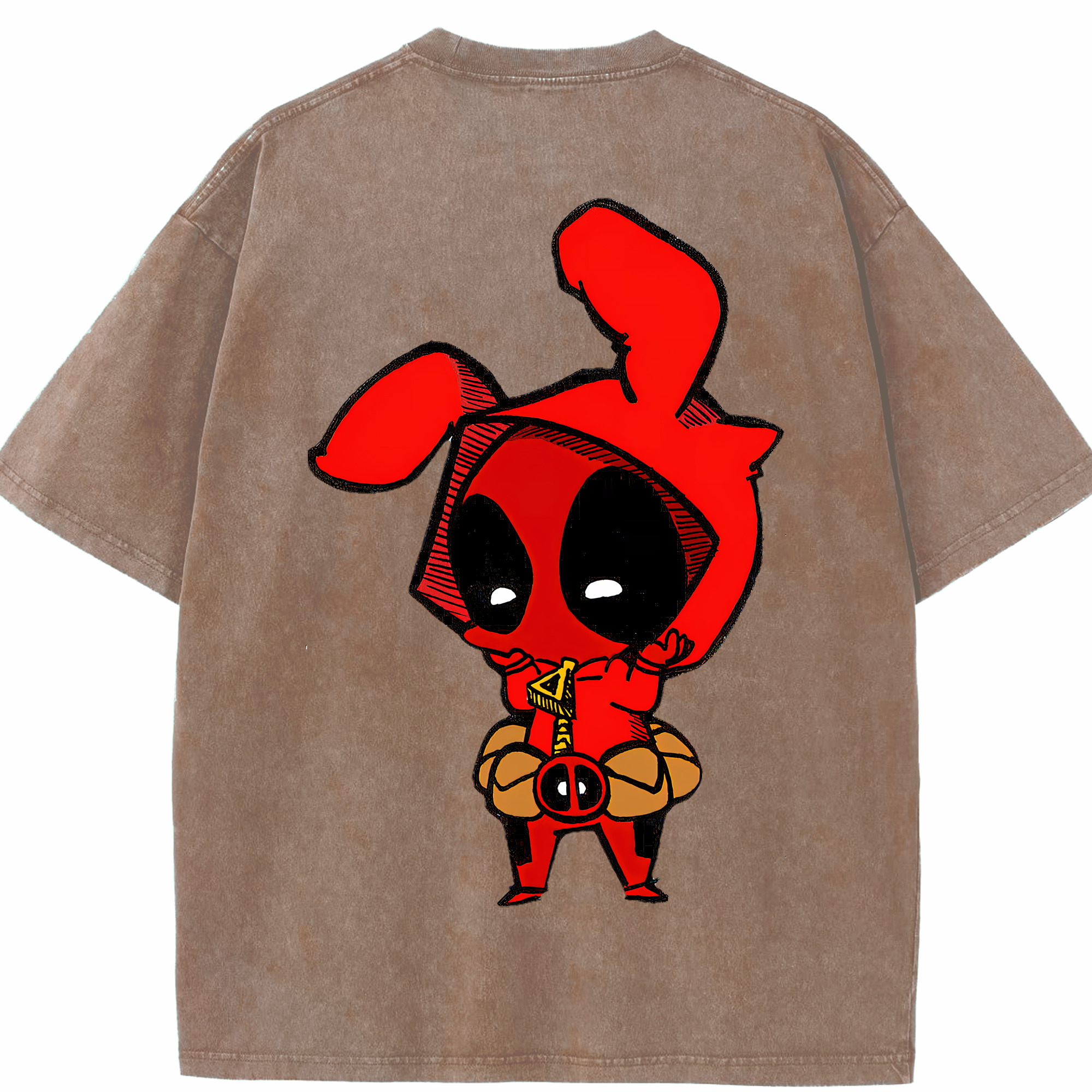 （画像用） Deadpool デッドプール 綿100% ヴィンテージ風 半袖Tシャツ（背面プリント）