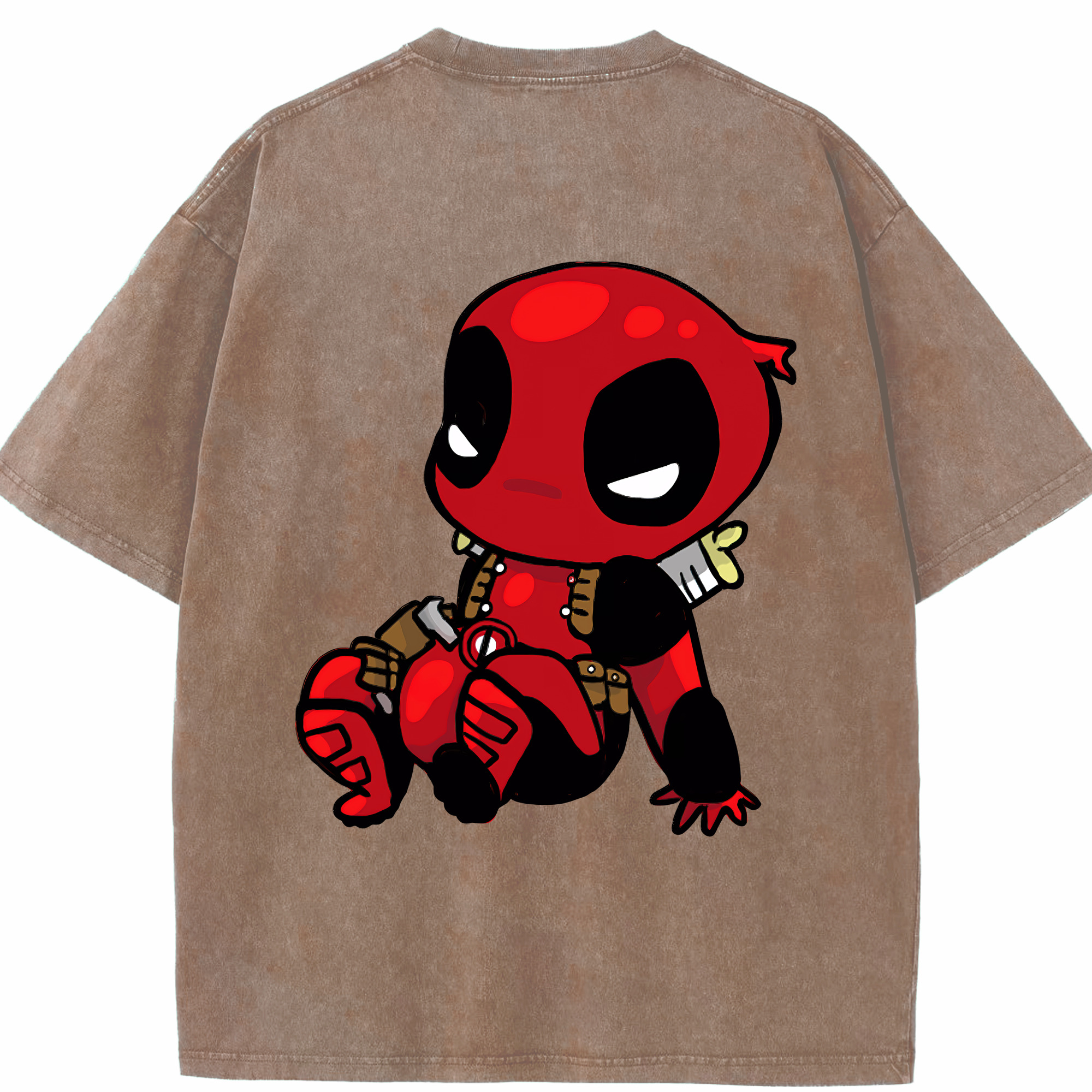 （画像用） Deadpool デッドプール 綿100% ヴィンテージ風 半袖Tシャツ（背面プリント）