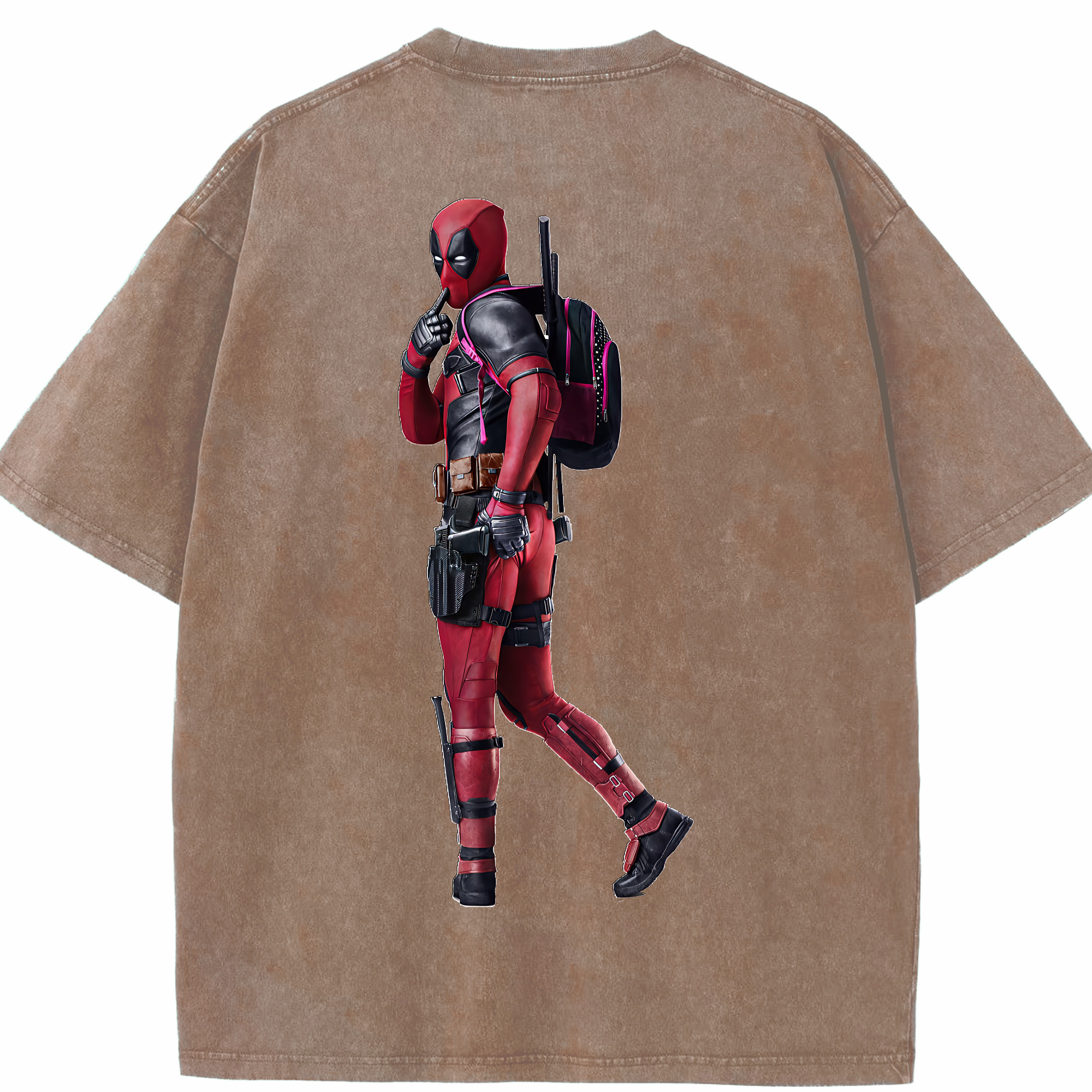 （画像用） Deadpool デッドプール 綿100% ヴィンテージ風 半袖Tシャツ（背面プリント）
