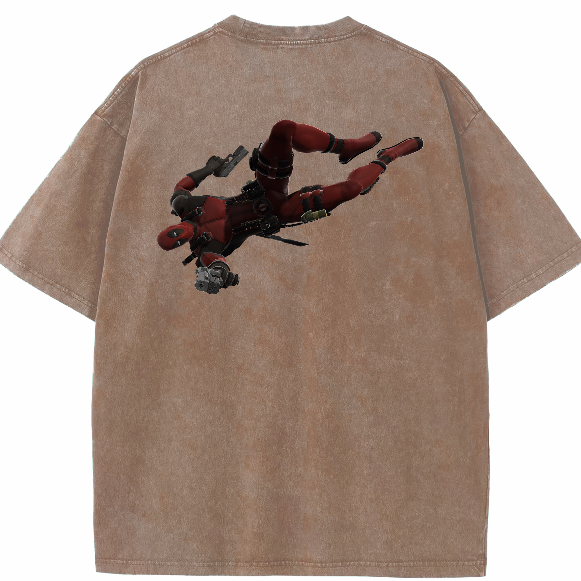 （画像用） Deadpool デッドプール 綿100% ヴィンテージ風 半袖Tシャツ（背面プリント）