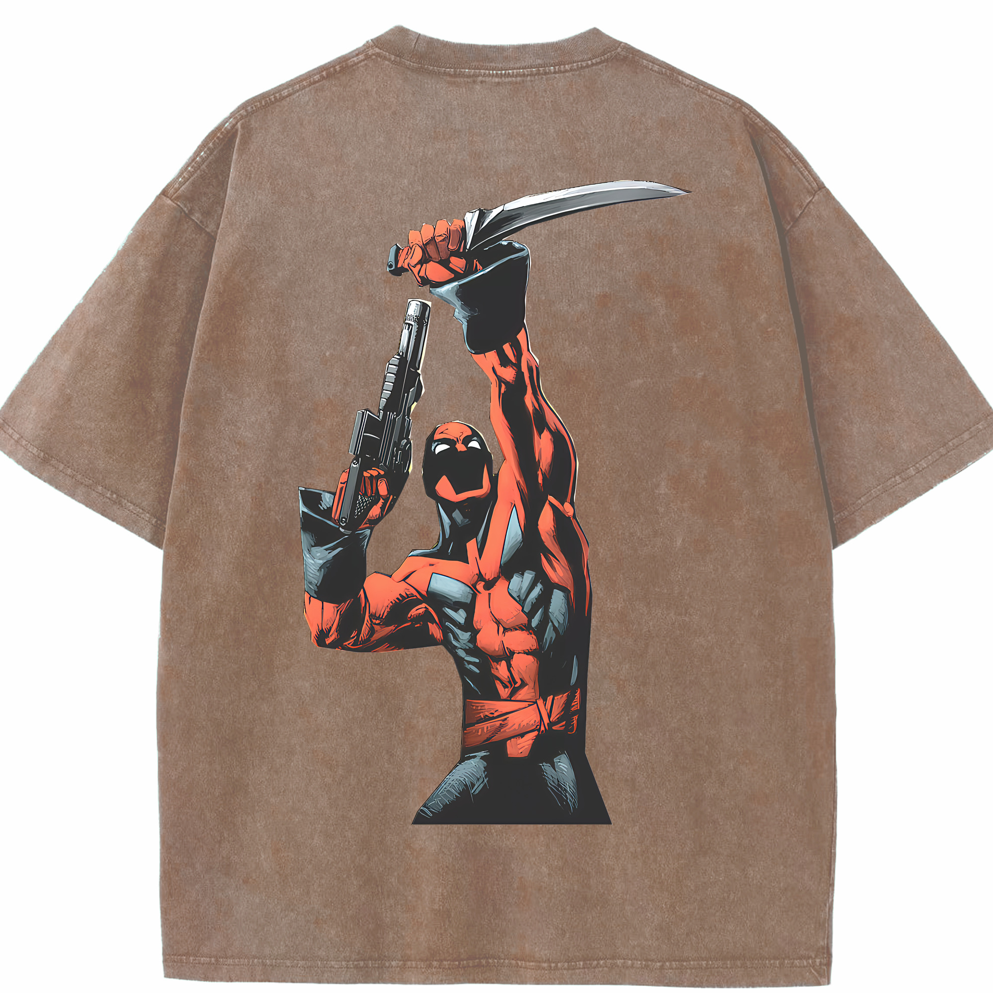 （画像用） Deadpool デッドプール 綿100% ヴィンテージ風 半袖Tシャツ（背面プリント）