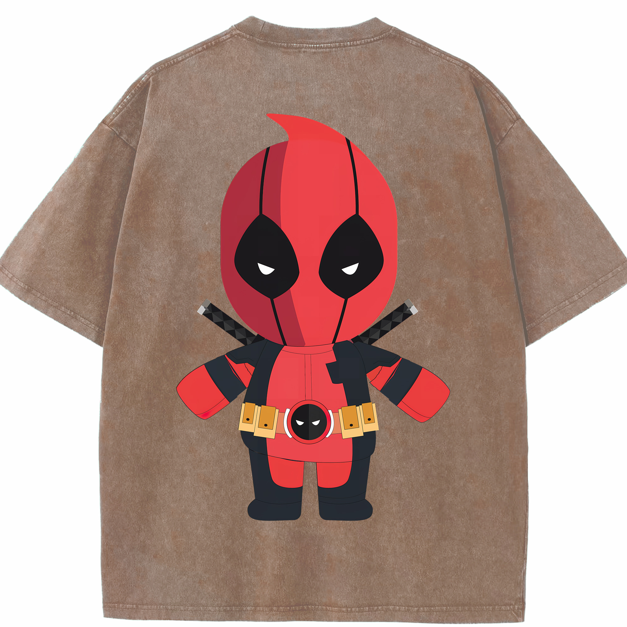 （画像用） Deadpool デッドプール 綿100% ヴィンテージ風 半袖Tシャツ（背面プリント）