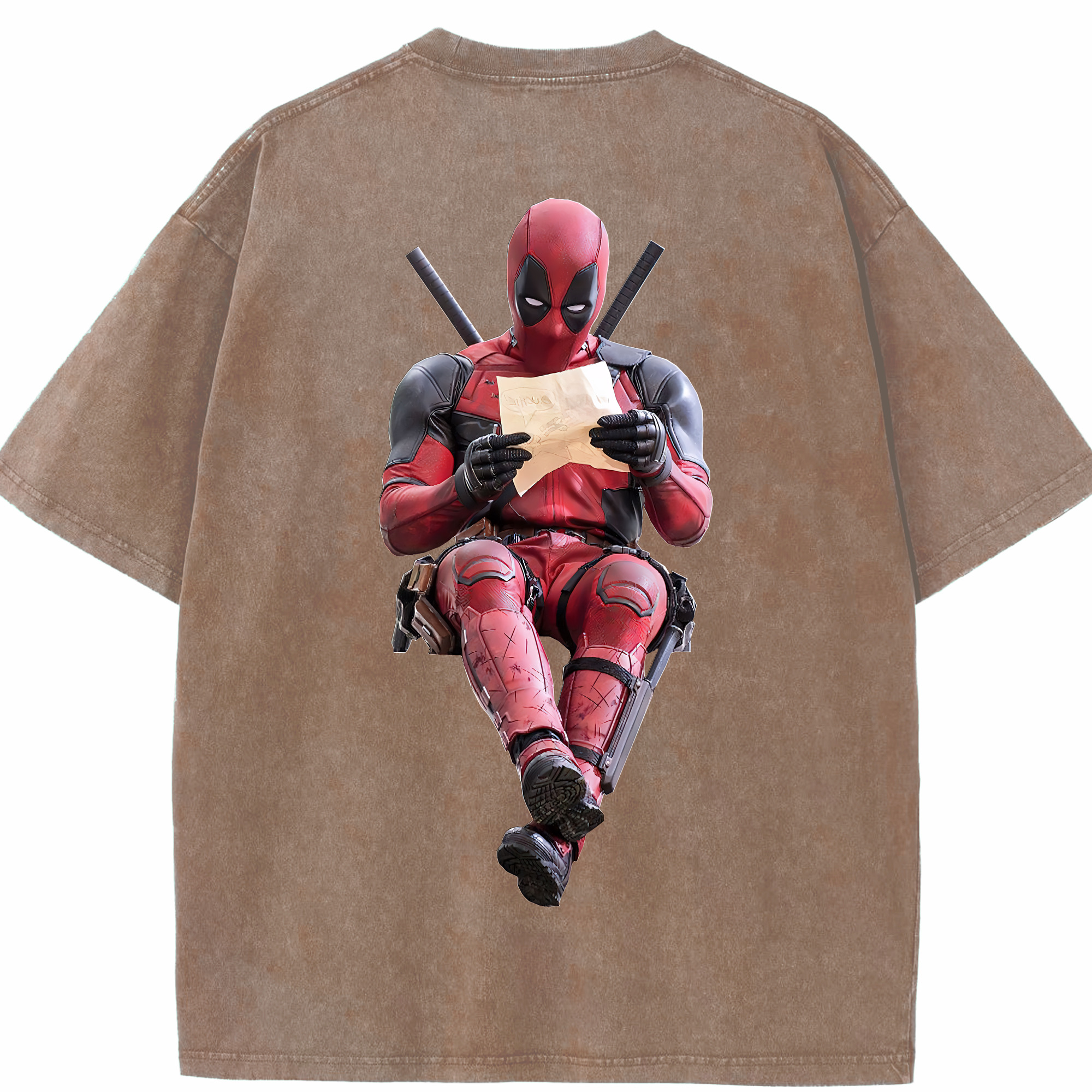 （画像用） Deadpool デッドプール 綿100% ヴィンテージ風 半袖Tシャツ（背面プリント）