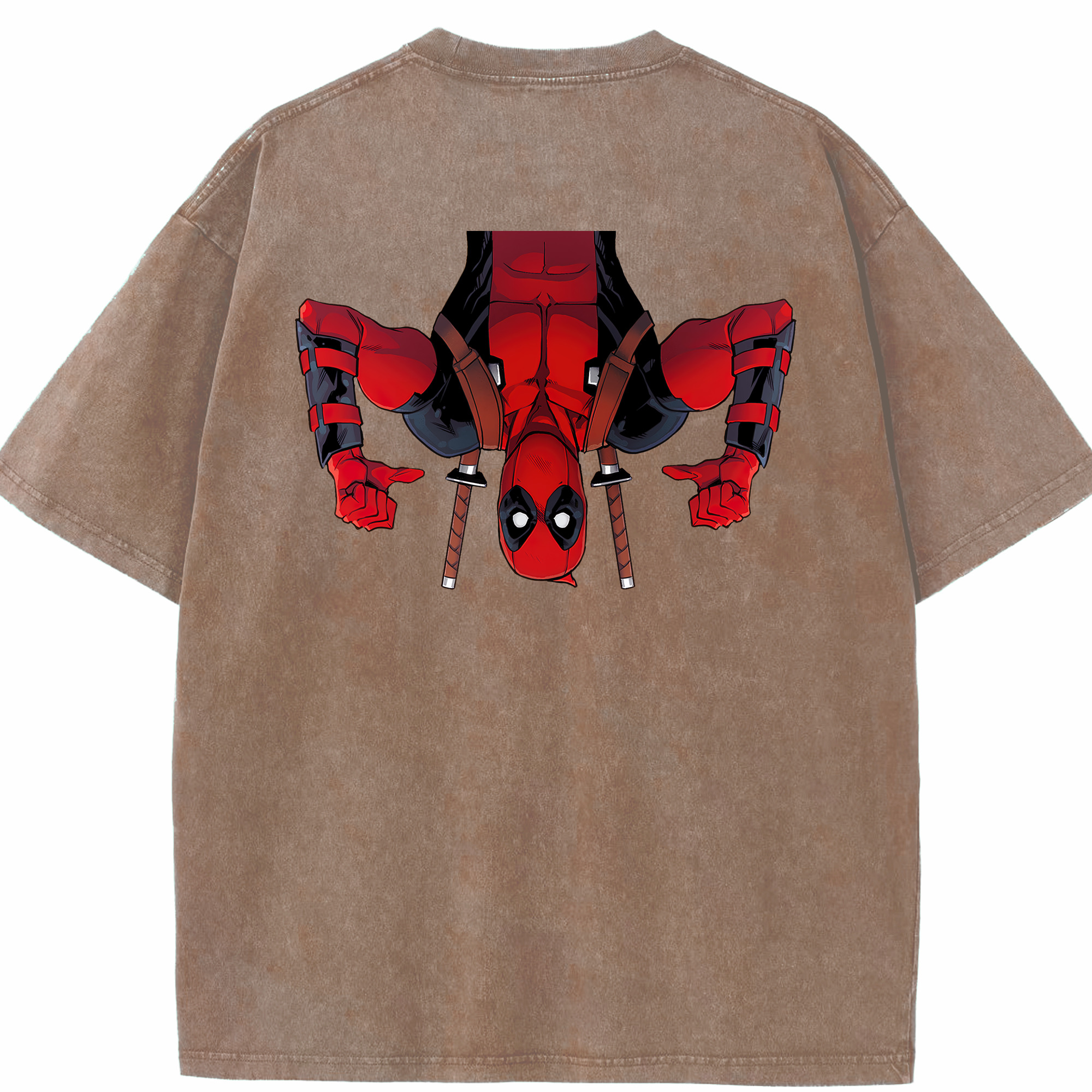 （画像用） Deadpool デッドプール 綿100% ヴィンテージ風 半袖Tシャツ（背面プリント）