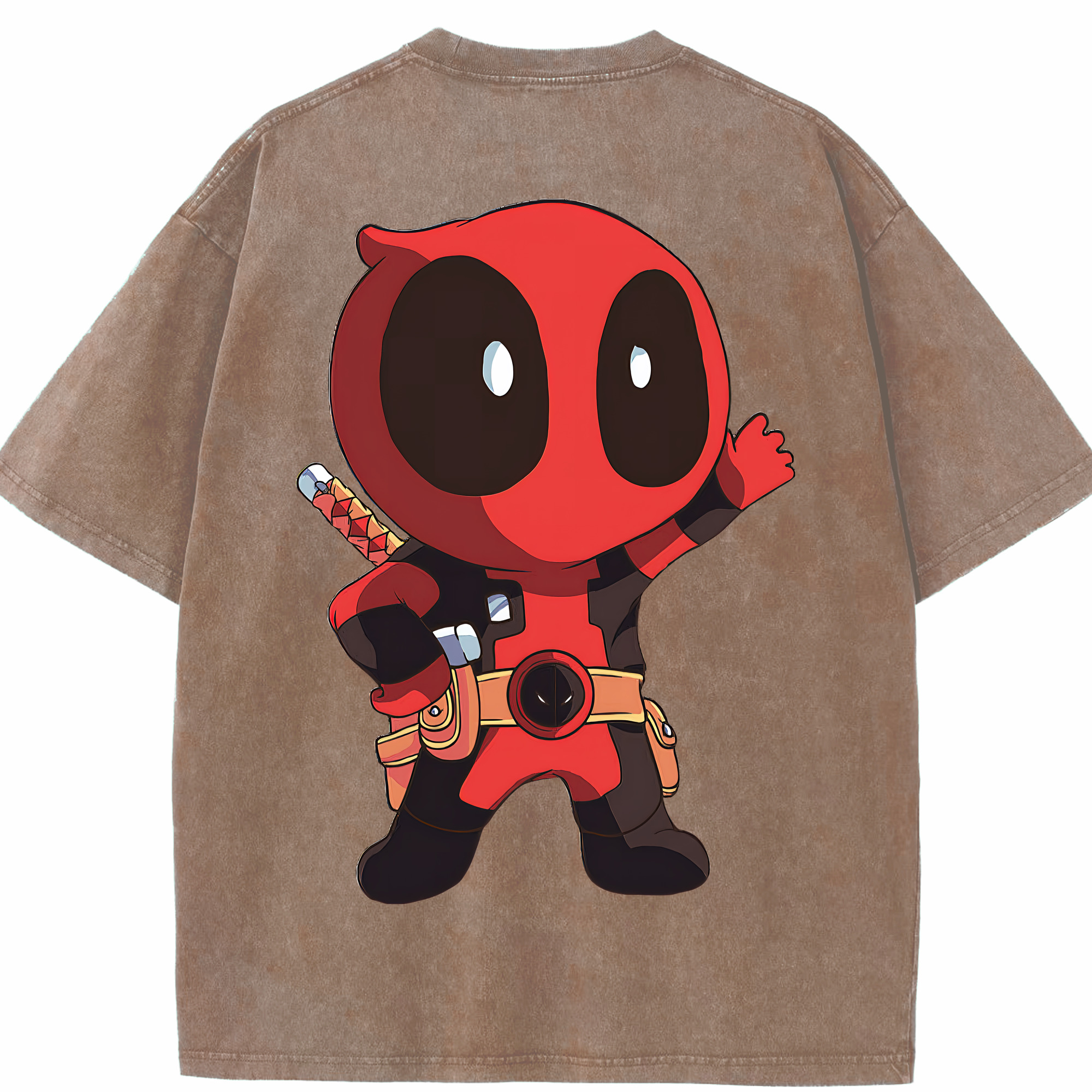 （画像用） Deadpool デッドプール 綿100% ヴィンテージ風 半袖Tシャツ（背面プリント）