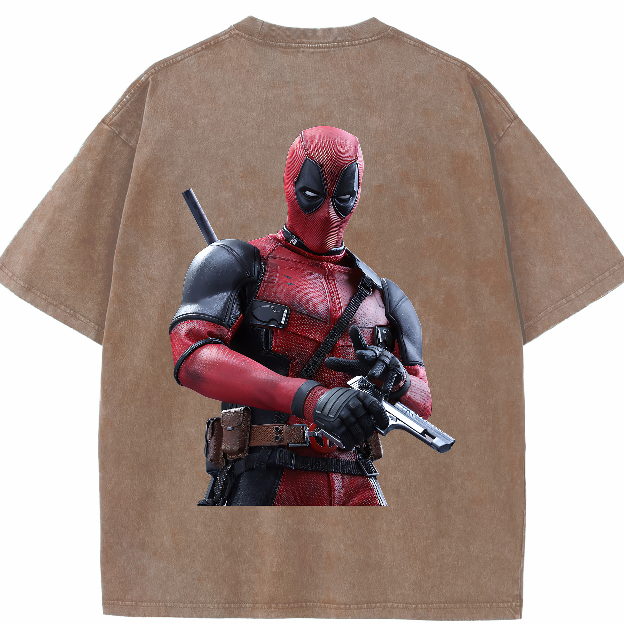 （画像用） Deadpool デッドプール 綿100% ヴィンテージ風 半袖Tシャツ（背面プリント）