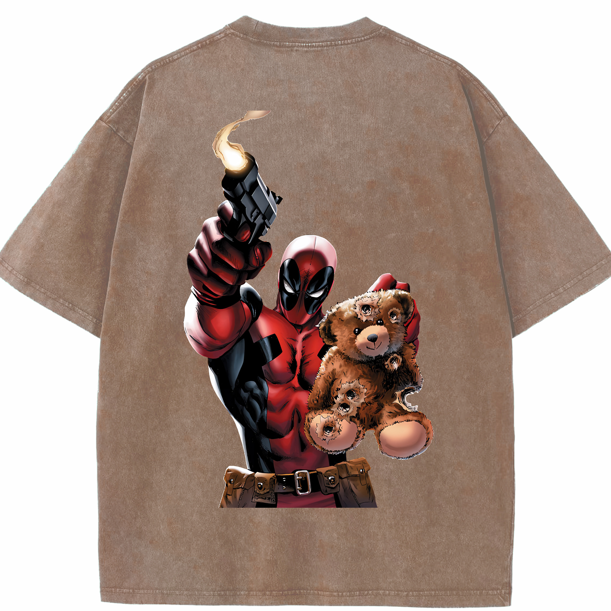 （画像用） Deadpool デッドプール 綿100% ヴィンテージ風 半袖Tシャツ（背面プリント）