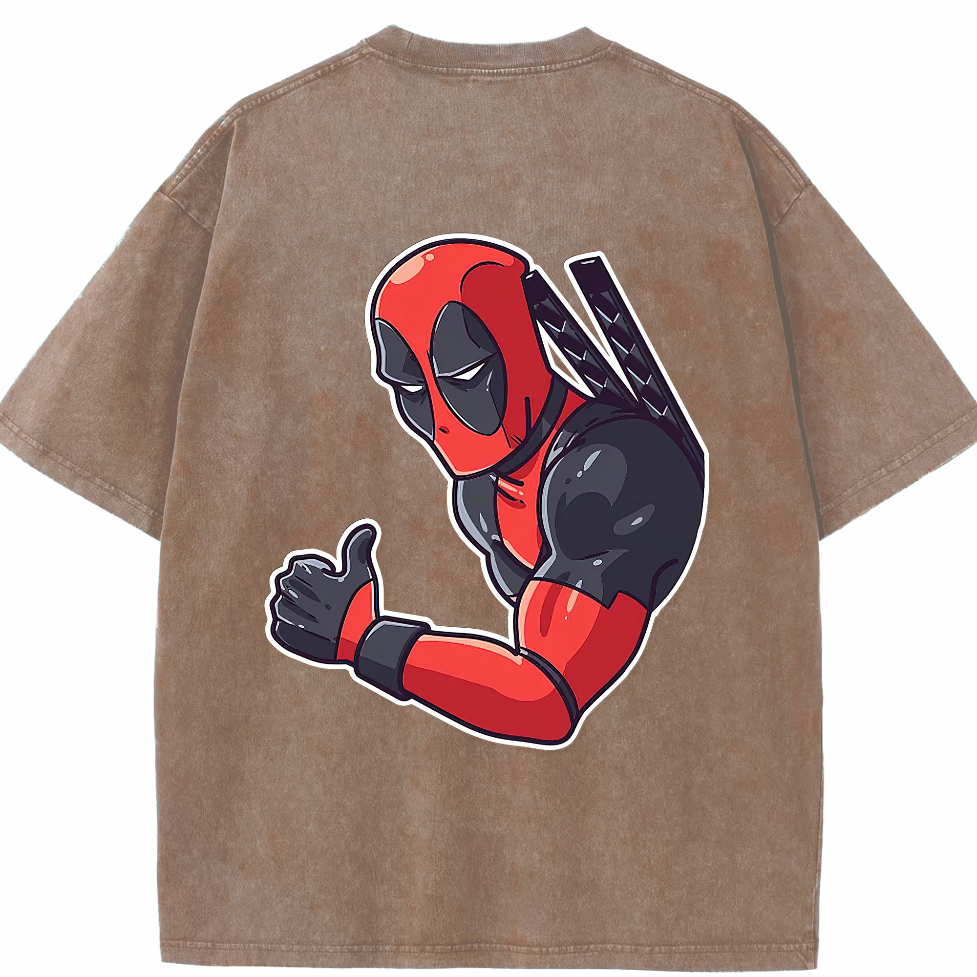 （画像用） Deadpool デッドプール 綿100% ヴィンテージ風 半袖Tシャツ（背面プリント）