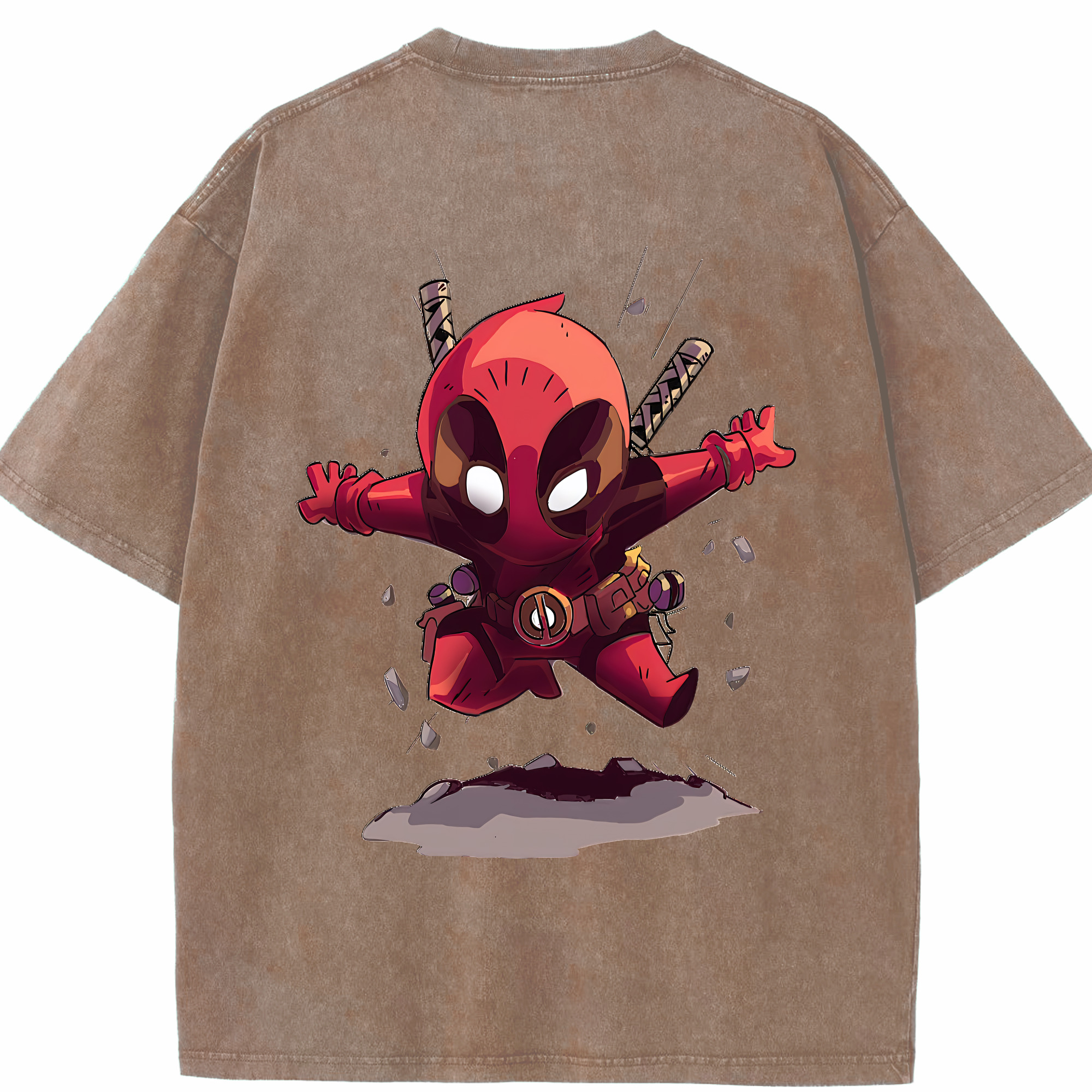 （画像用） Deadpool デッドプール 綿100% ヴィンテージ風 半袖Tシャツ（背面プリント）