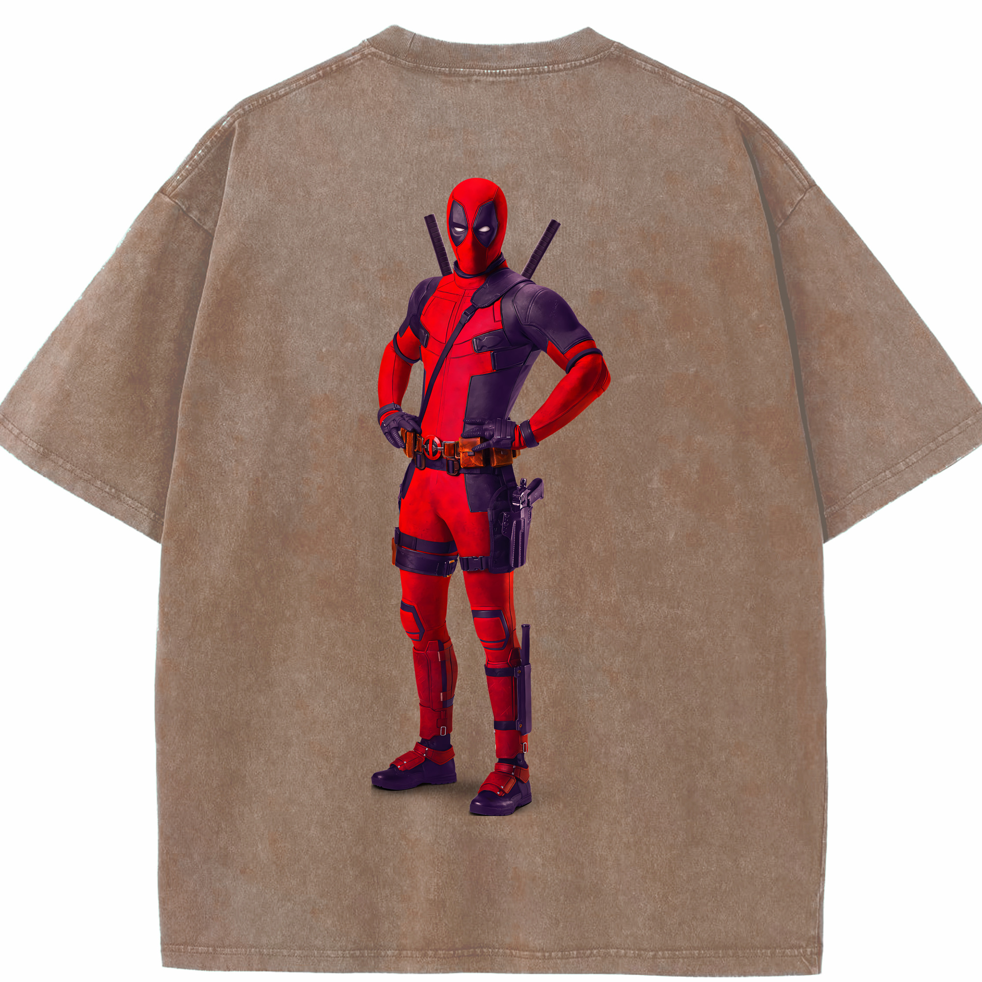 （画像用） Deadpool デッドプール 綿100% ヴィンテージ風 半袖Tシャツ（背面プリント）