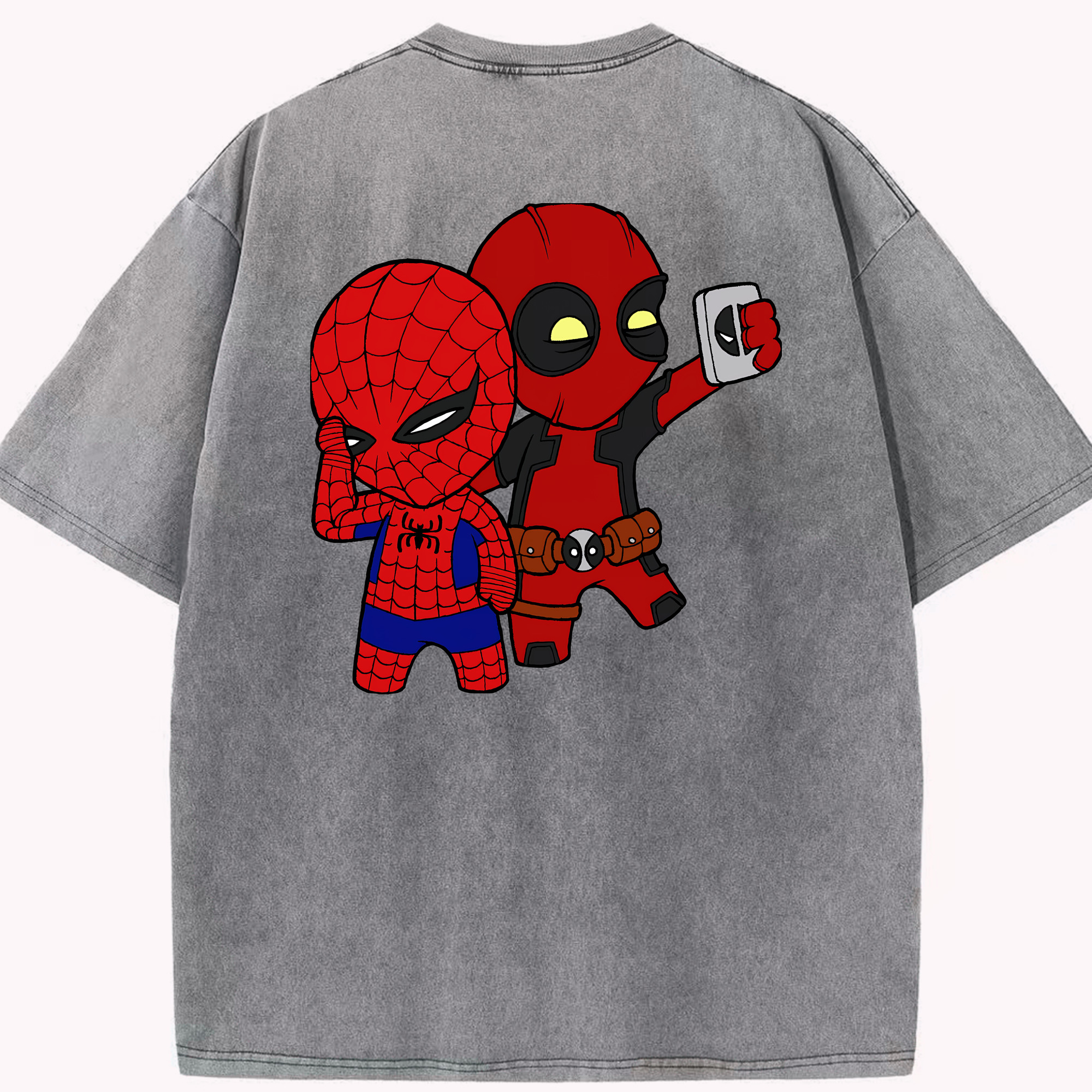 （画像用） Deadpool デッドプール 綿100% ヴィンテージ風 半袖Tシャツ（背面プリント）