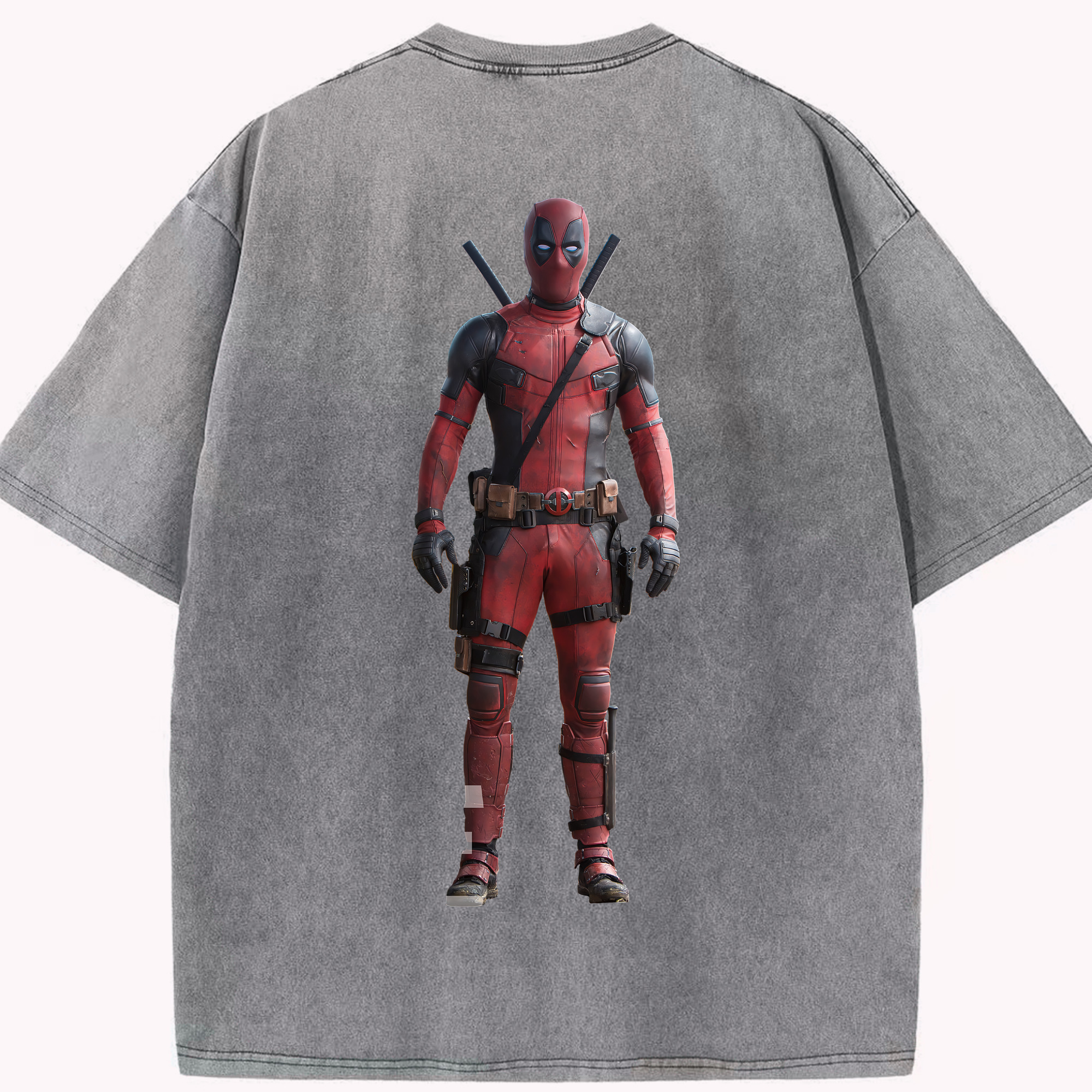 （画像用） Deadpool デッドプール 綿100% ヴィンテージ風 半袖Tシャツ（背面プリント）