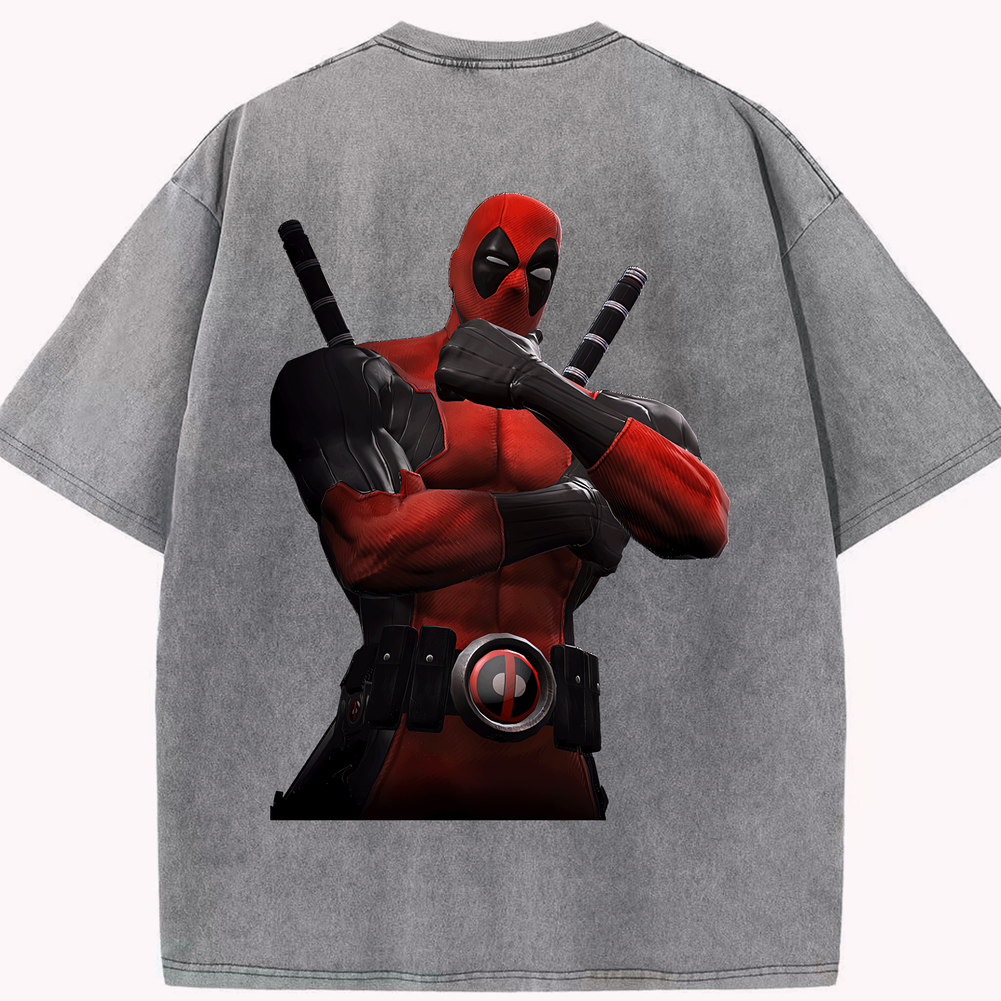（画像用） Deadpool デッドプール 綿100% ヴィンテージ風 半袖Tシャツ（背面プリント）