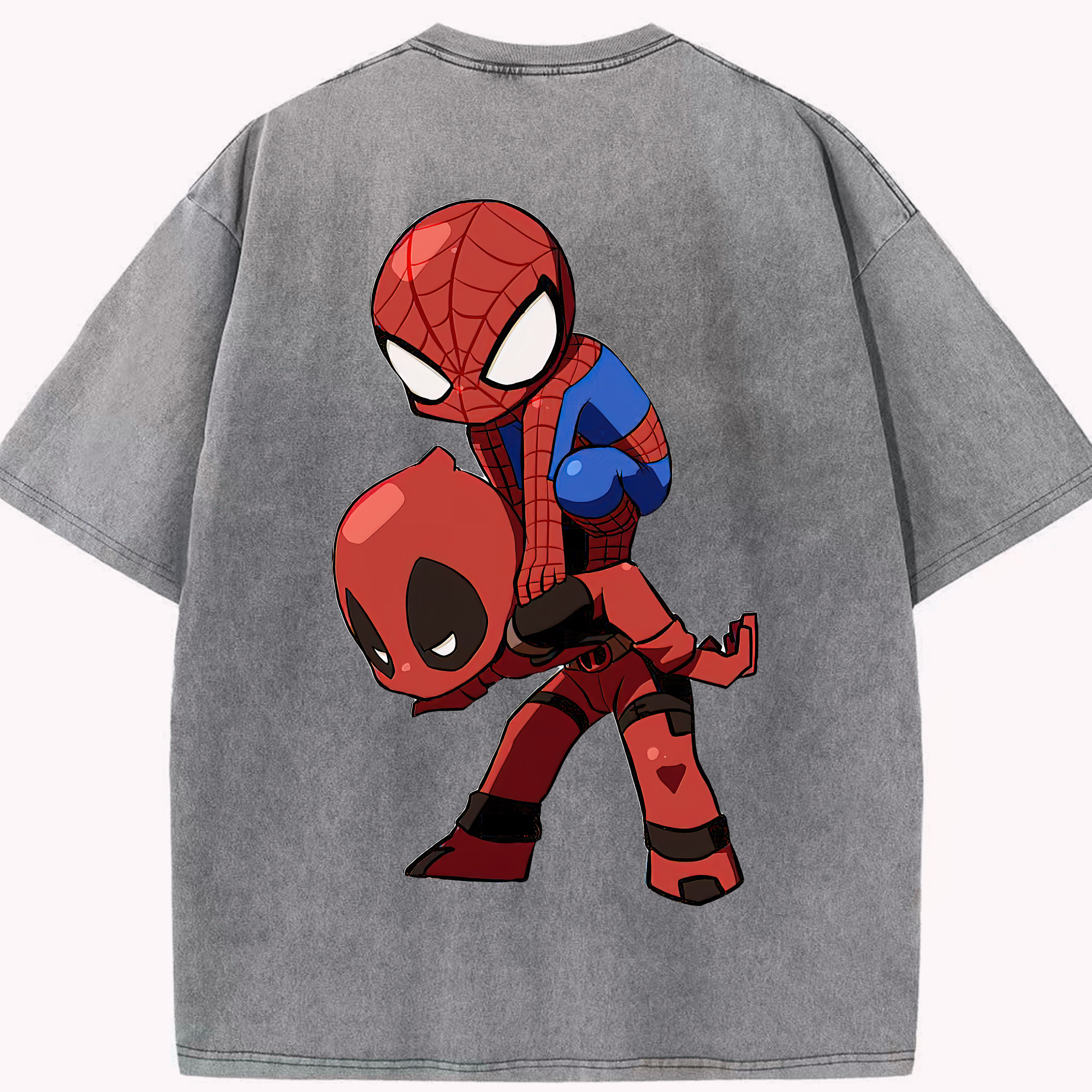 （画像用） Deadpool デッドプール 綿100% ヴィンテージ風 半袖Tシャツ（背面プリント）