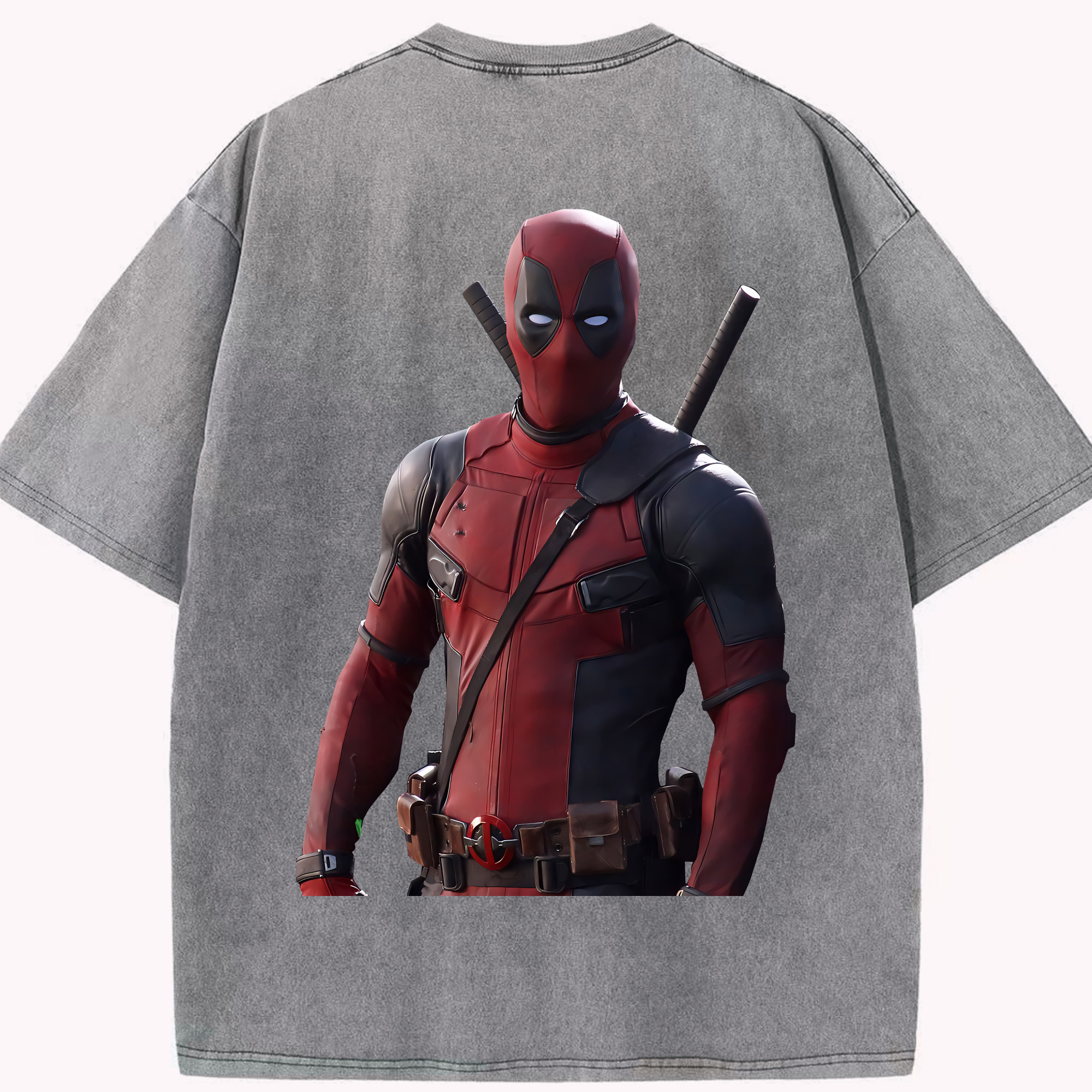 （画像用） Deadpool デッドプール 綿100% ヴィンテージ風 半袖Tシャツ（背面プリント）