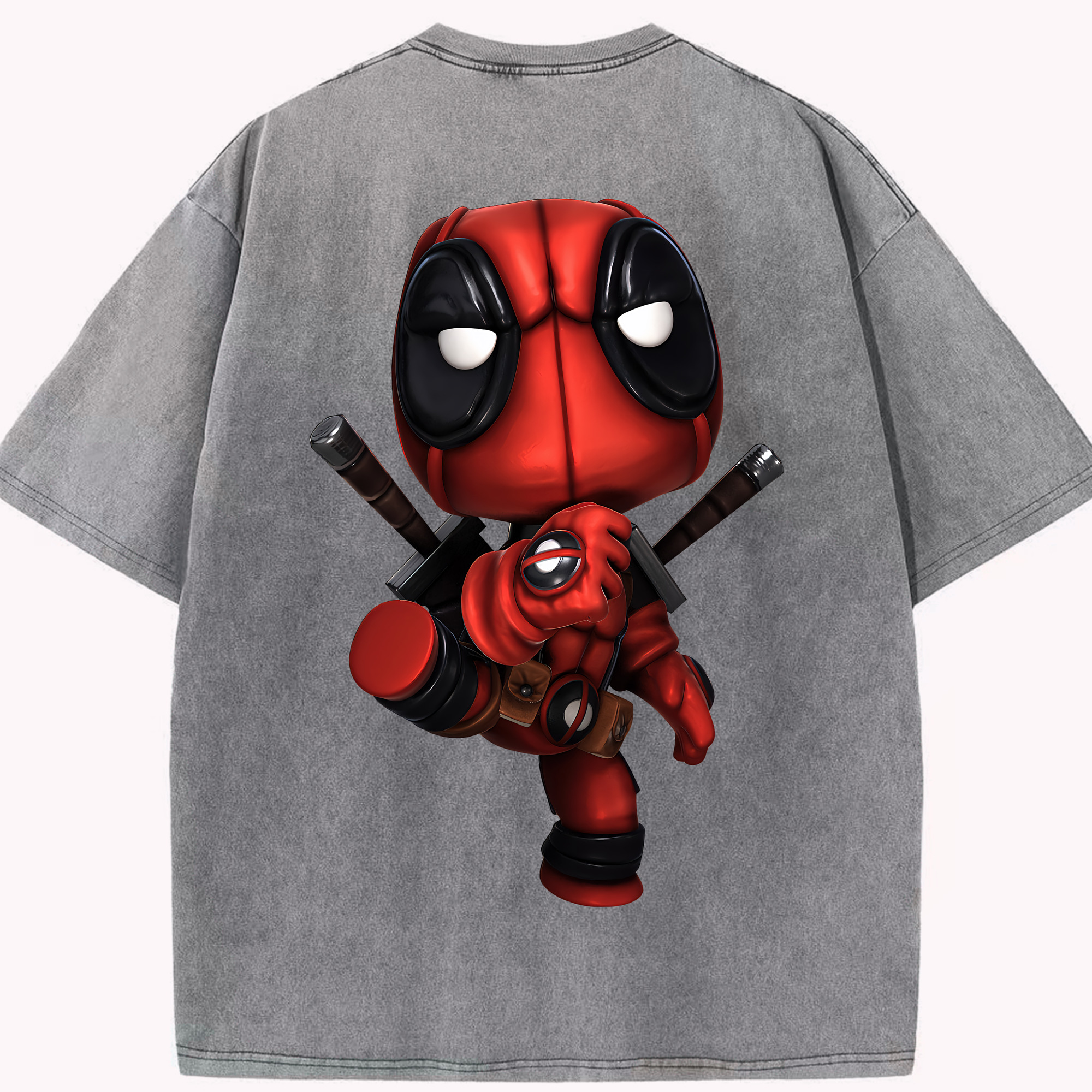 （画像用） Deadpool デッドプール 綿100% ヴィンテージ風 半袖Tシャツ（背面プリント）