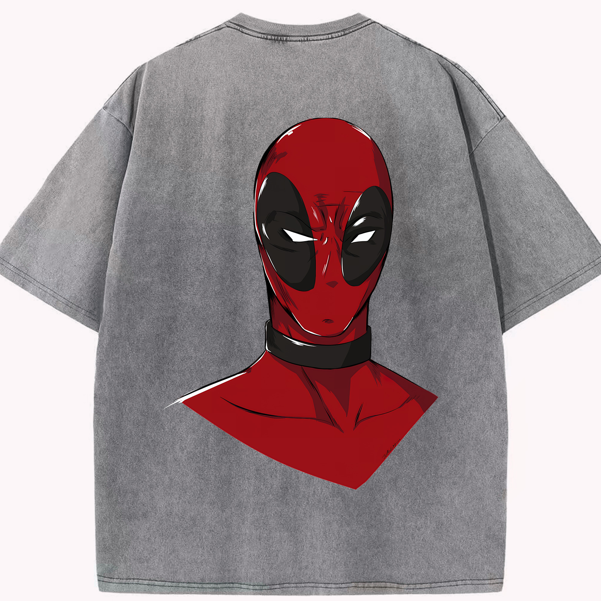 （画像用） Deadpool デッドプール 綿100% ヴィンテージ風 半袖Tシャツ（背面プリント）