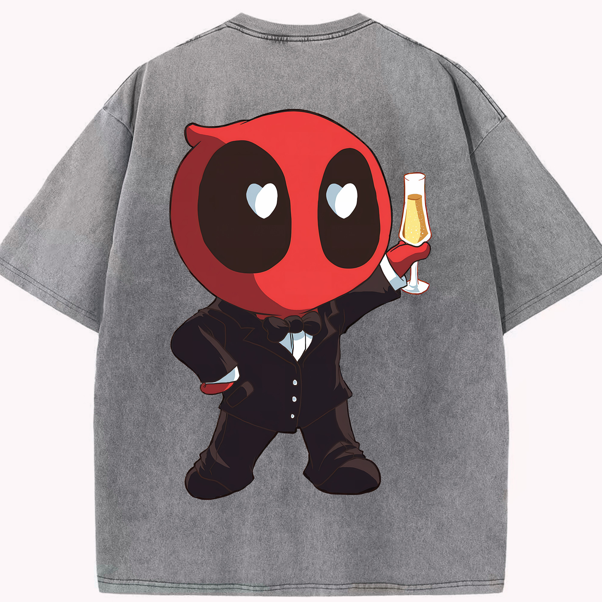（画像用） Deadpool デッドプール 綿100% ヴィンテージ風 半袖Tシャツ（背面プリント）