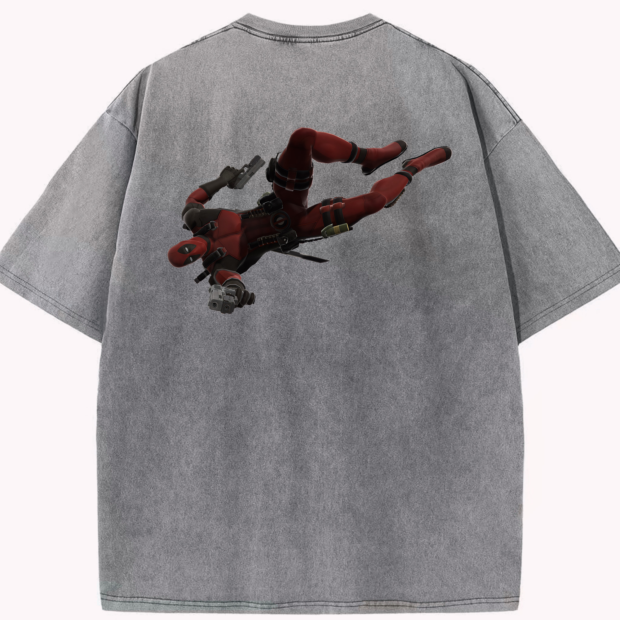 （画像用） Deadpool デッドプール 綿100% ヴィンテージ風 半袖Tシャツ（背面プリント）