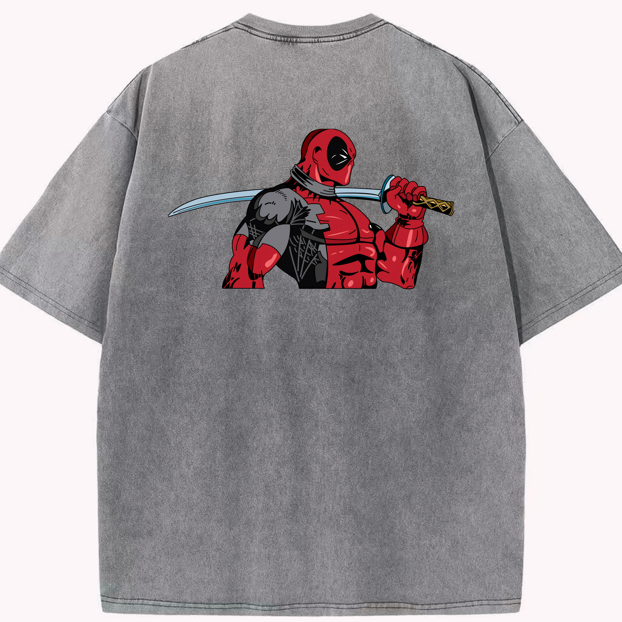 （画像用） Deadpool デッドプール 綿100% ヴィンテージ風 半袖Tシャツ（背面プリント）