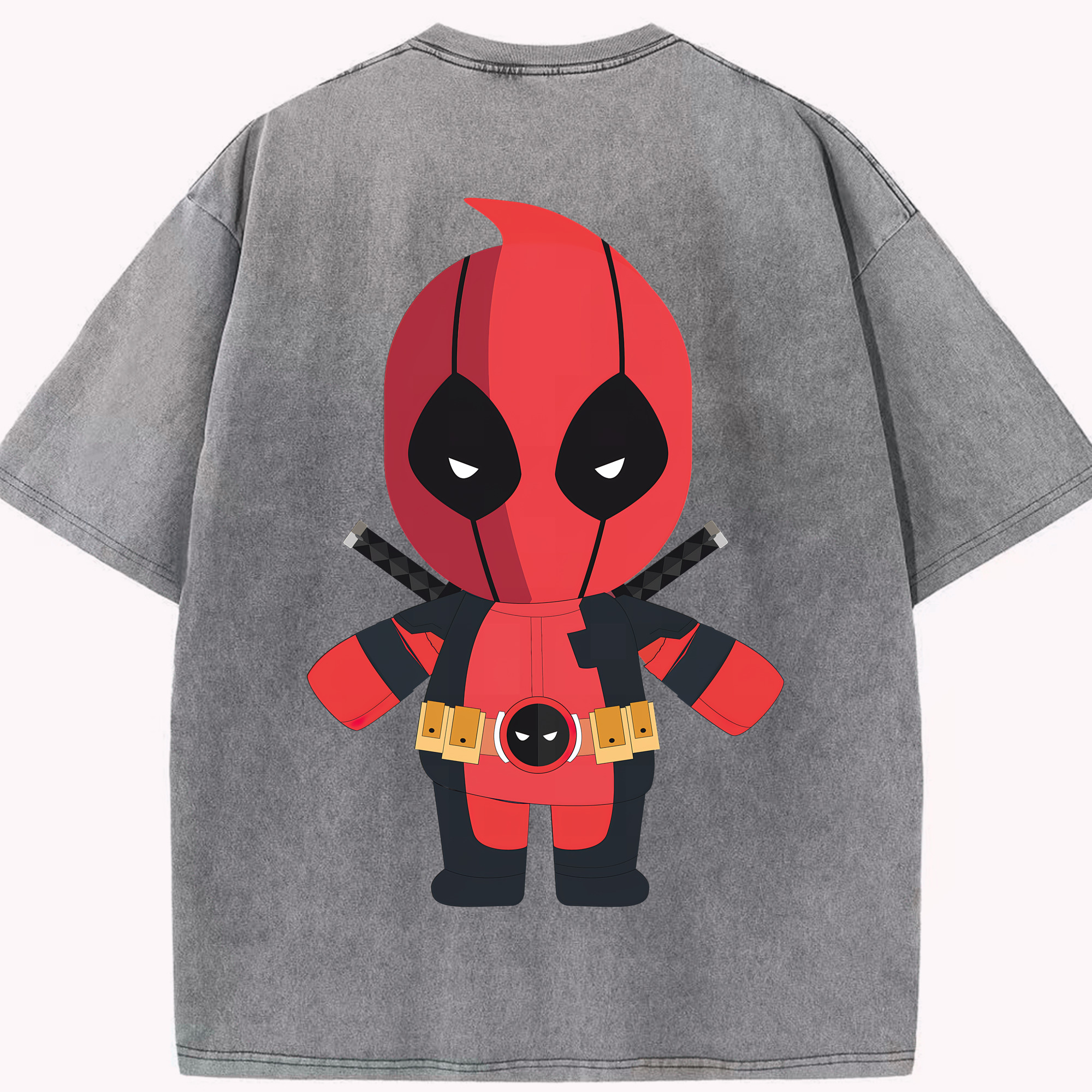 （画像用） Deadpool デッドプール 綿100% ヴィンテージ風 半袖Tシャツ（背面プリント）