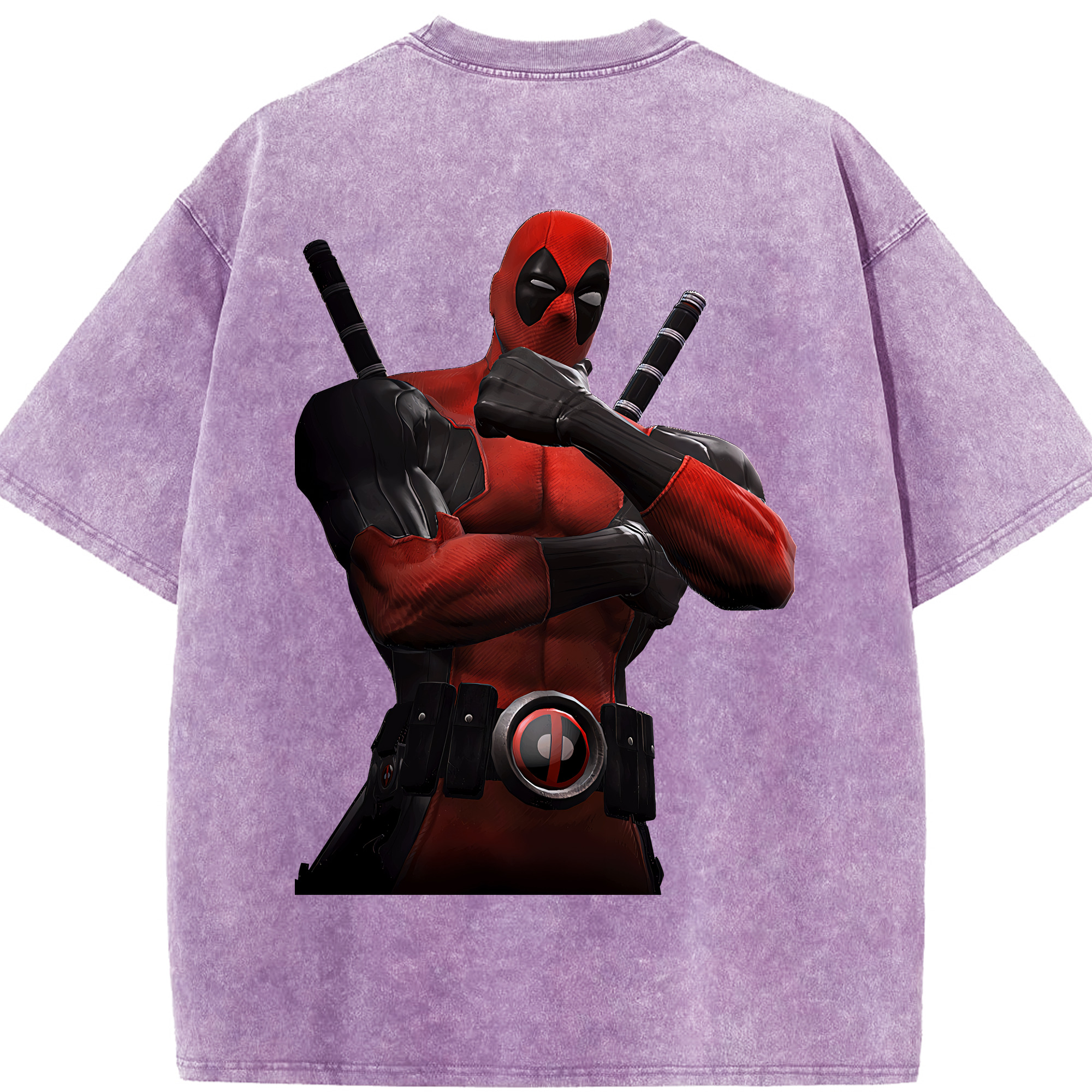 （画像用） Deadpool デッドプール 綿100% ヴィンテージ風 半袖Tシャツ（背面プリント）