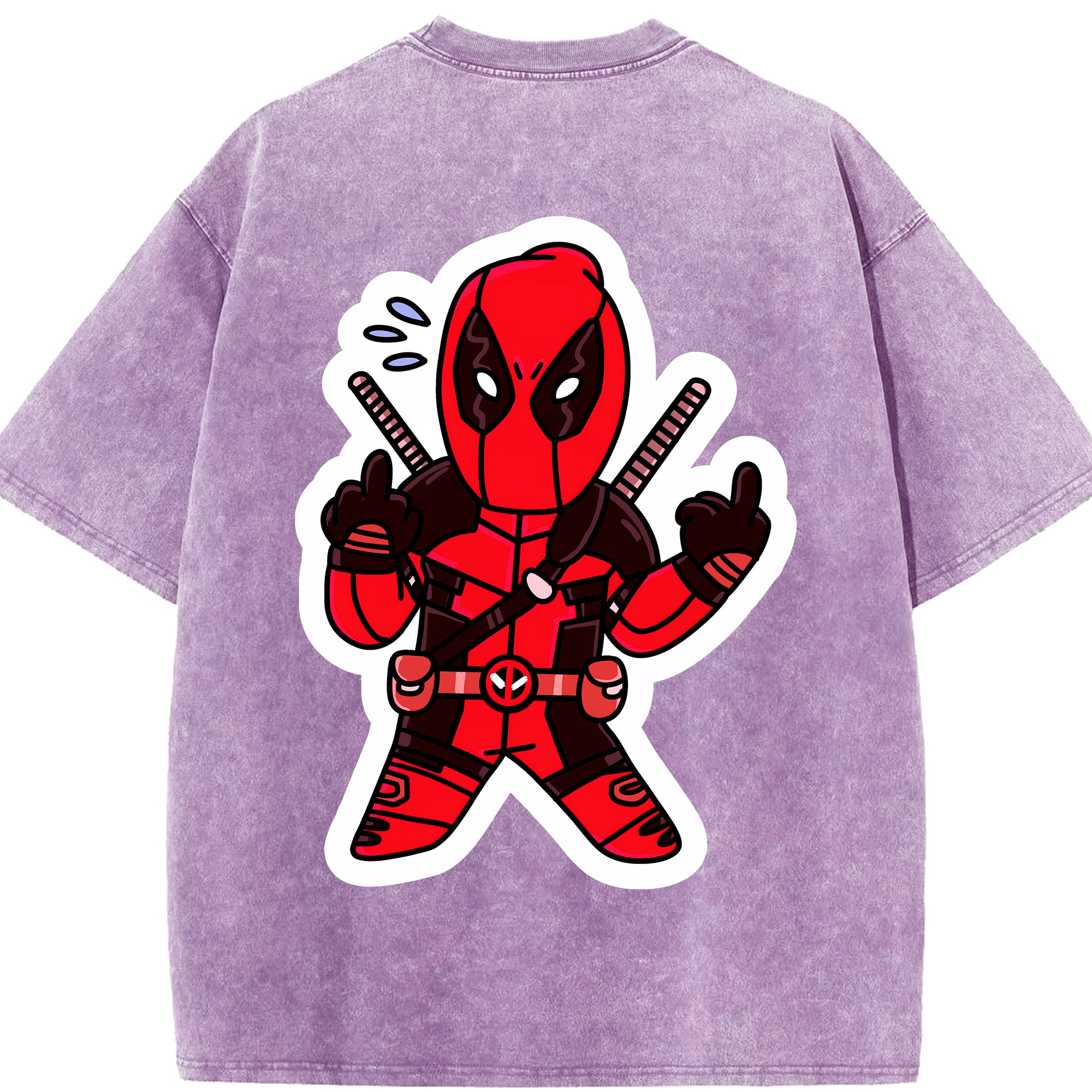 （画像用） Deadpool デッドプール 綿100% ヴィンテージ風 半袖Tシャツ（背面プリント）
