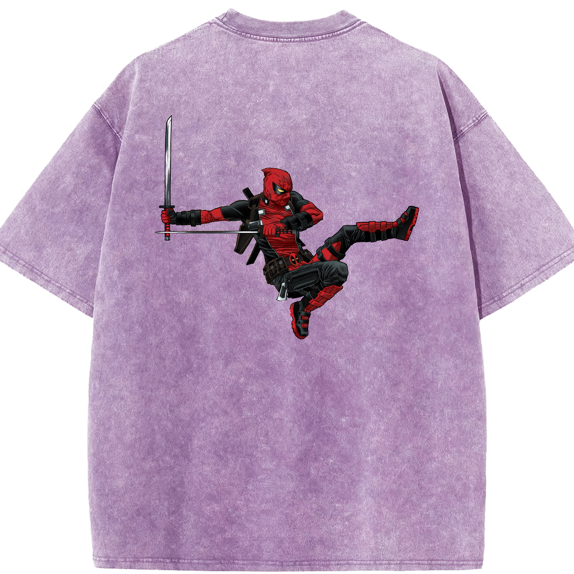 （画像用） Deadpool デッドプール 綿100% ヴィンテージ風 半袖Tシャツ（背面プリント）