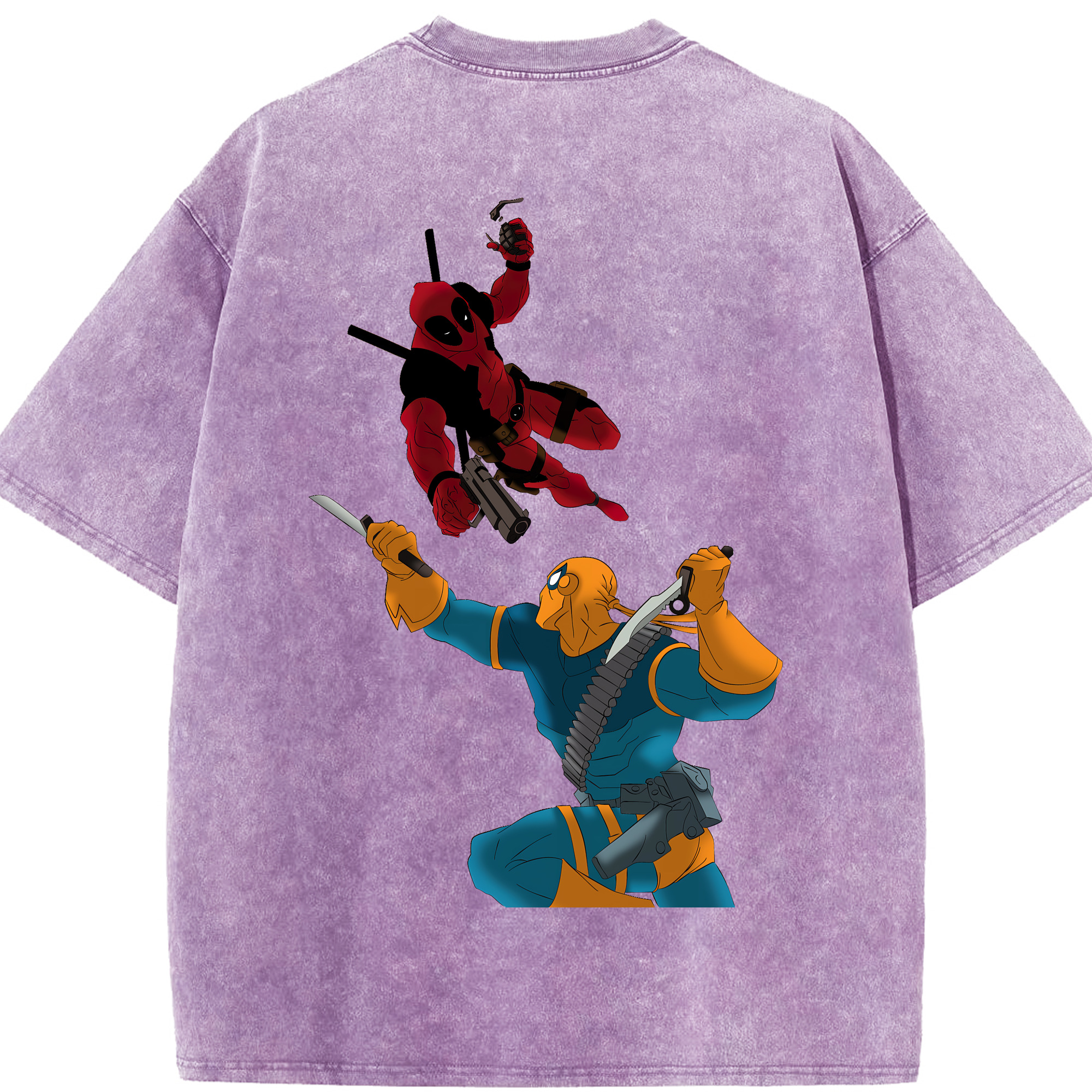 （画像用） Deadpool デッドプール 綿100% ヴィンテージ風 半袖Tシャツ（背面プリント）