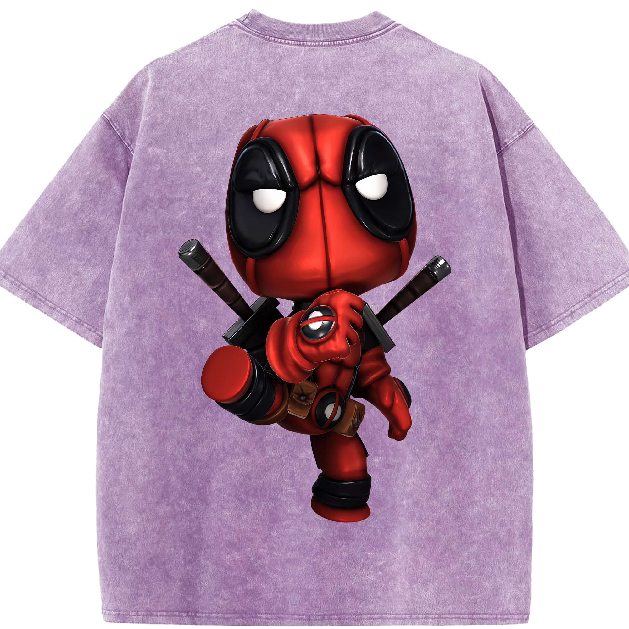 （画像用） Deadpool デッドプール 綿100% ヴィンテージ風 半袖Tシャツ（背面プリント）