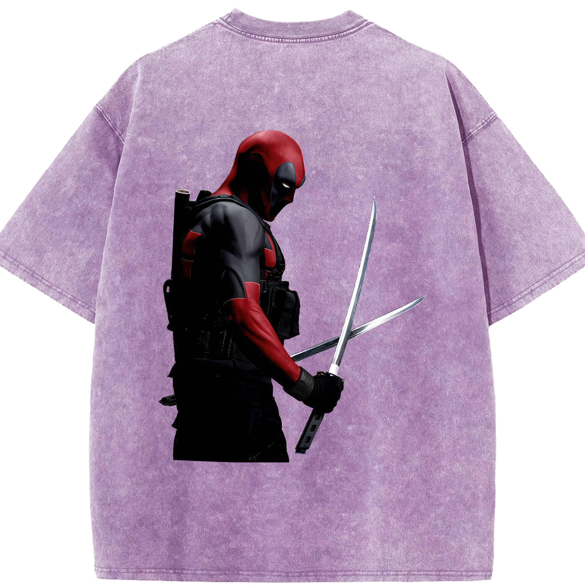（画像用） Deadpool デッドプール 綿100% ヴィンテージ風 半袖Tシャツ（背面プリント）
