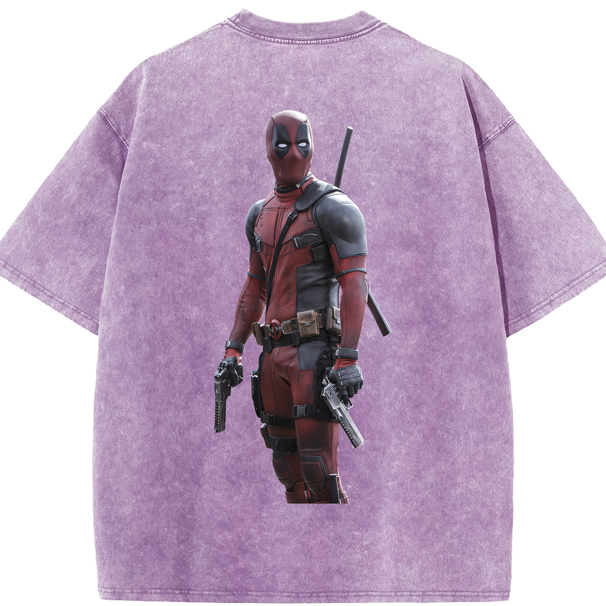 （画像用） Deadpool デッドプール 綿100% ヴィンテージ風 半袖Tシャツ（背面プリント）