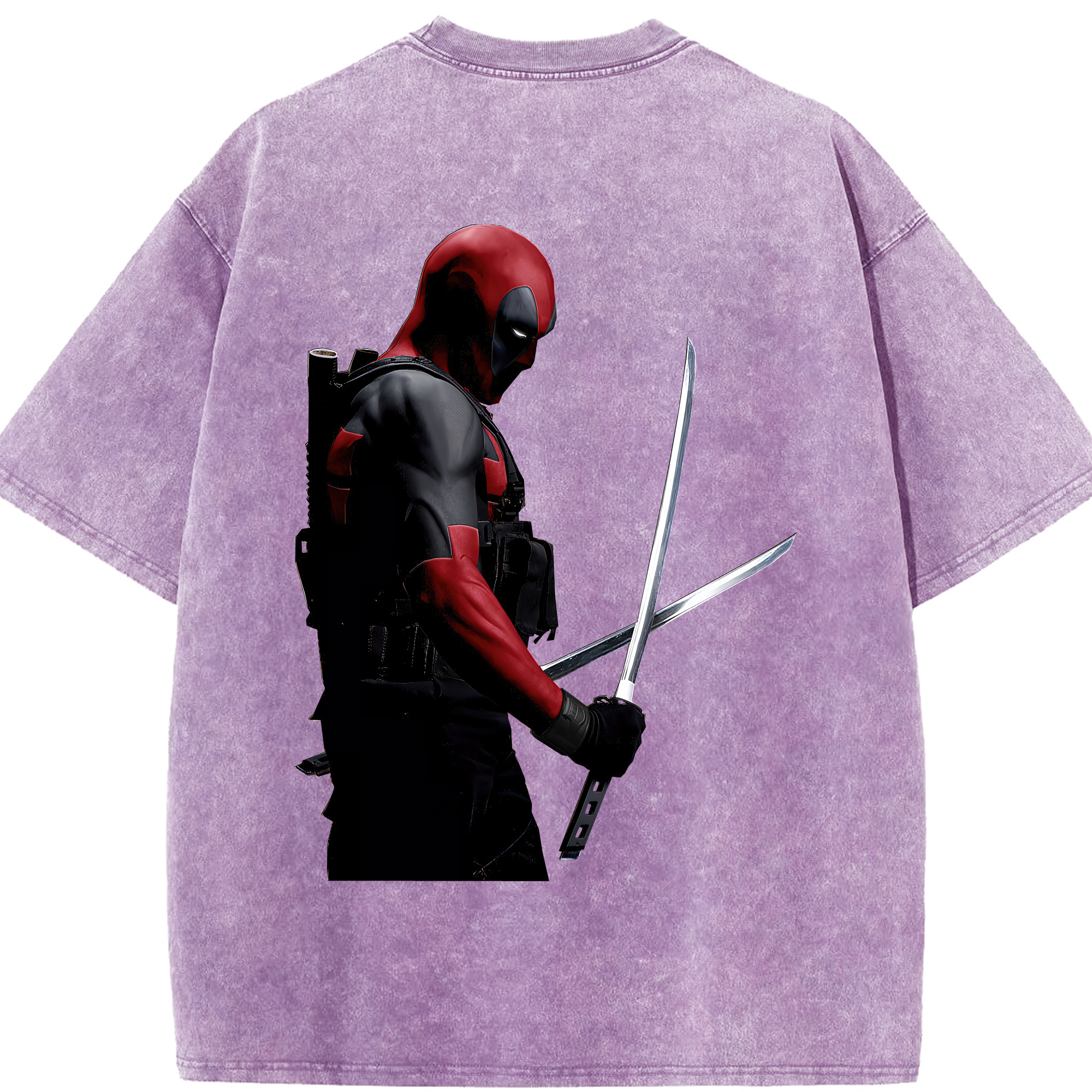 （画像用） Deadpool デッドプール 綿100% ヴィンテージ風 半袖Tシャツ（背面プリント）