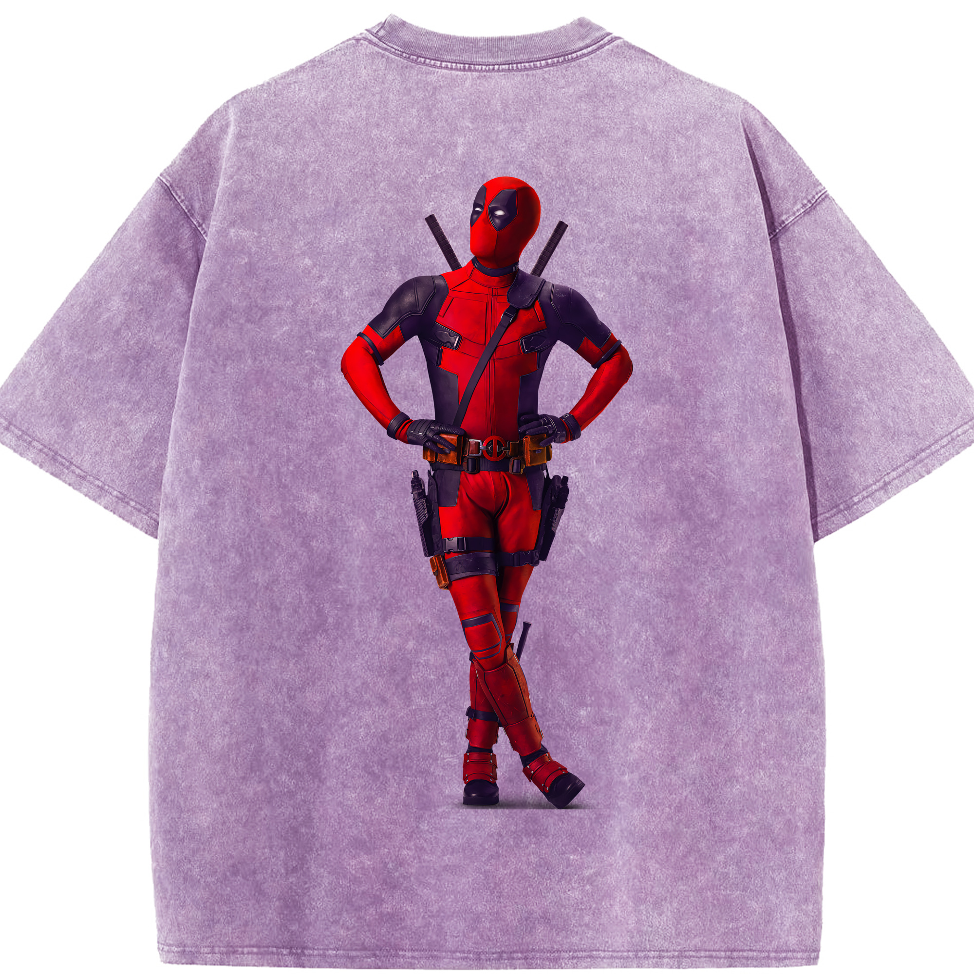 （画像用） Deadpool デッドプール 綿100% ヴィンテージ風 半袖Tシャツ（背面プリント）