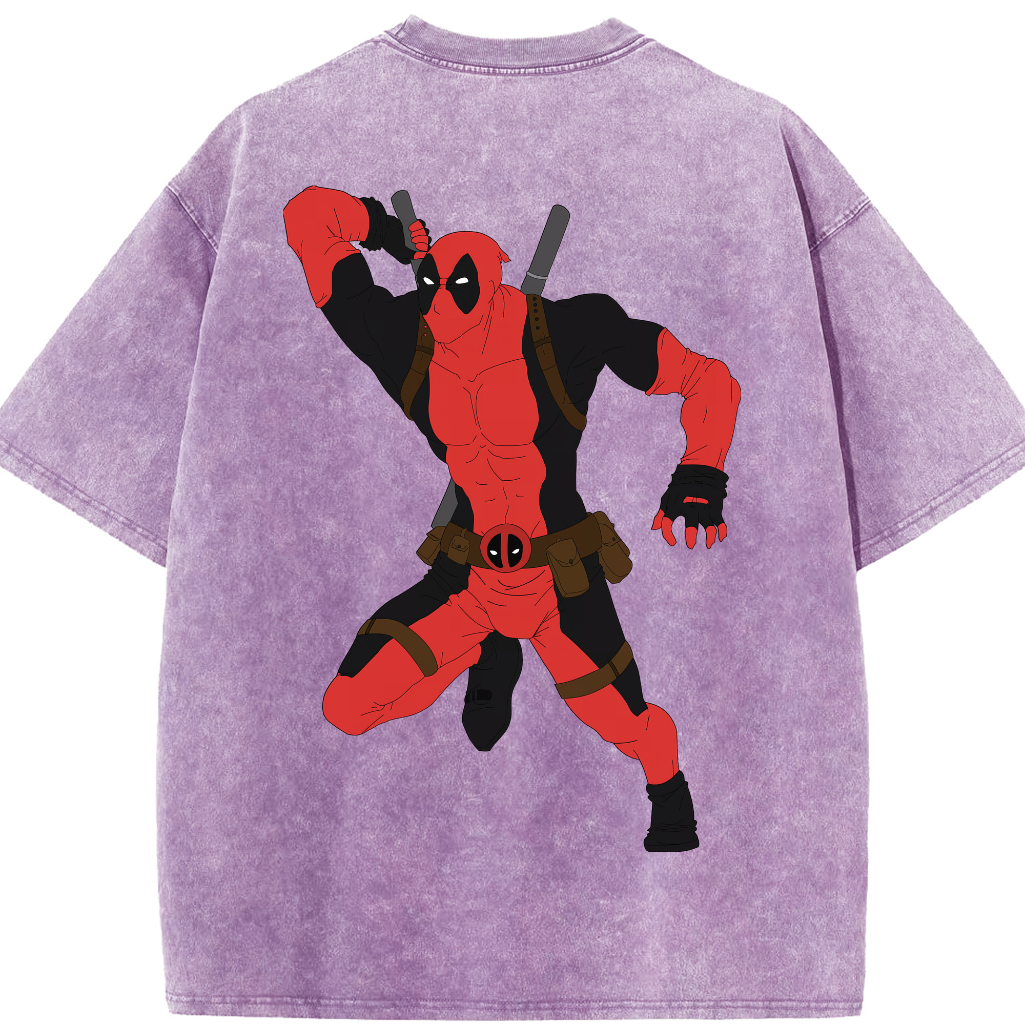 （画像用） Deadpool デッドプール 綿100% ヴィンテージ風 半袖Tシャツ（背面プリント）